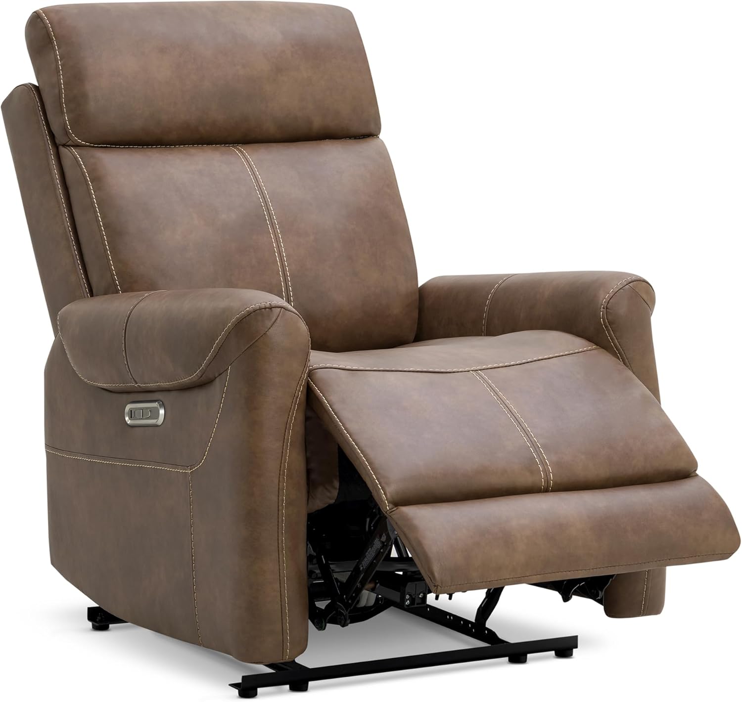 Leather Recliner Chair with USB, Wall Hugger, Electric Power