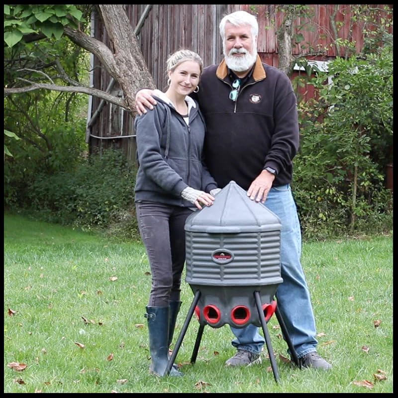 80lb Poultry Feeder, Adjustable Height, UV Stable, Weather Resistant, 8 Ports, Made in USA