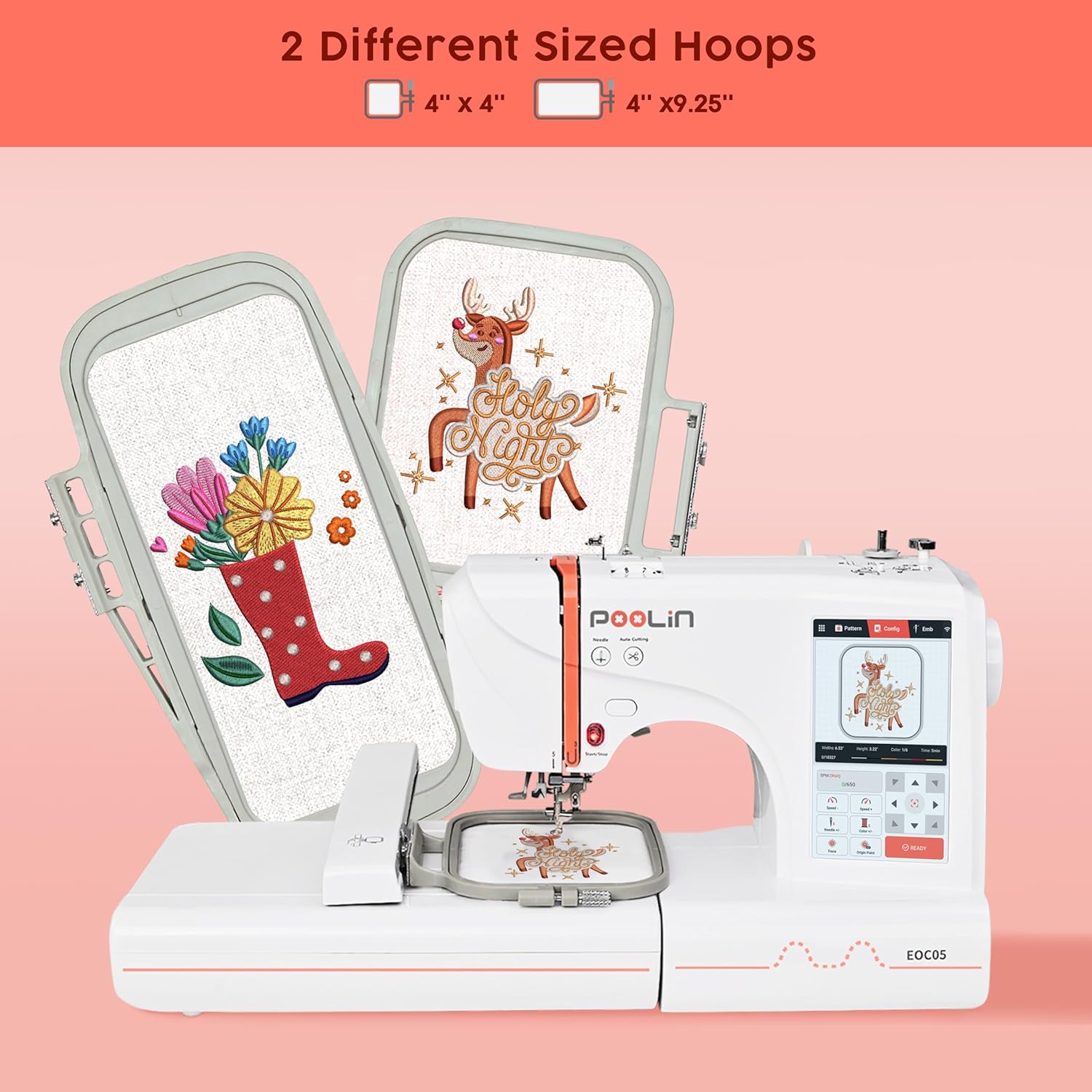 Poolin EOC05 Embroidery Machine, 4x9.25