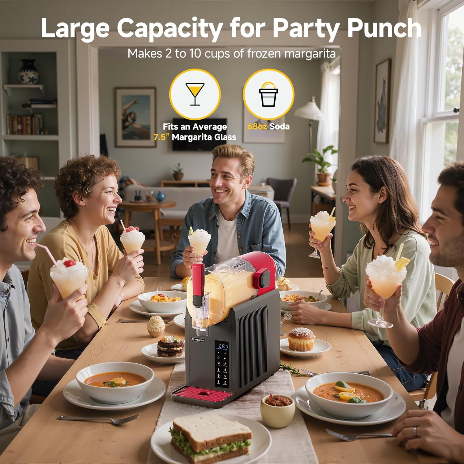 Home Slushie Machine with Cookbook, 6 Presets, Self-Cleaning