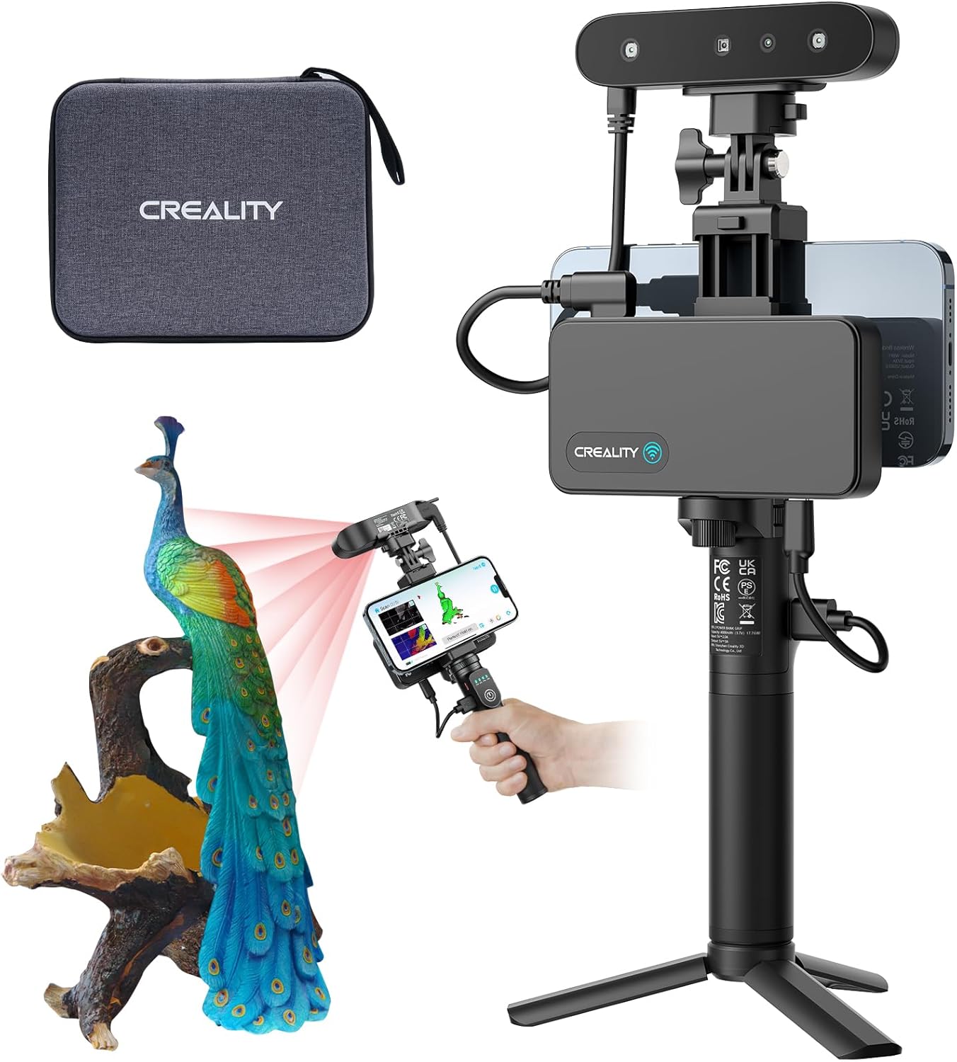 Creality CR-Scan Ferret Pro 3D Scanner, Wireless, Full-Color, 0.1mm