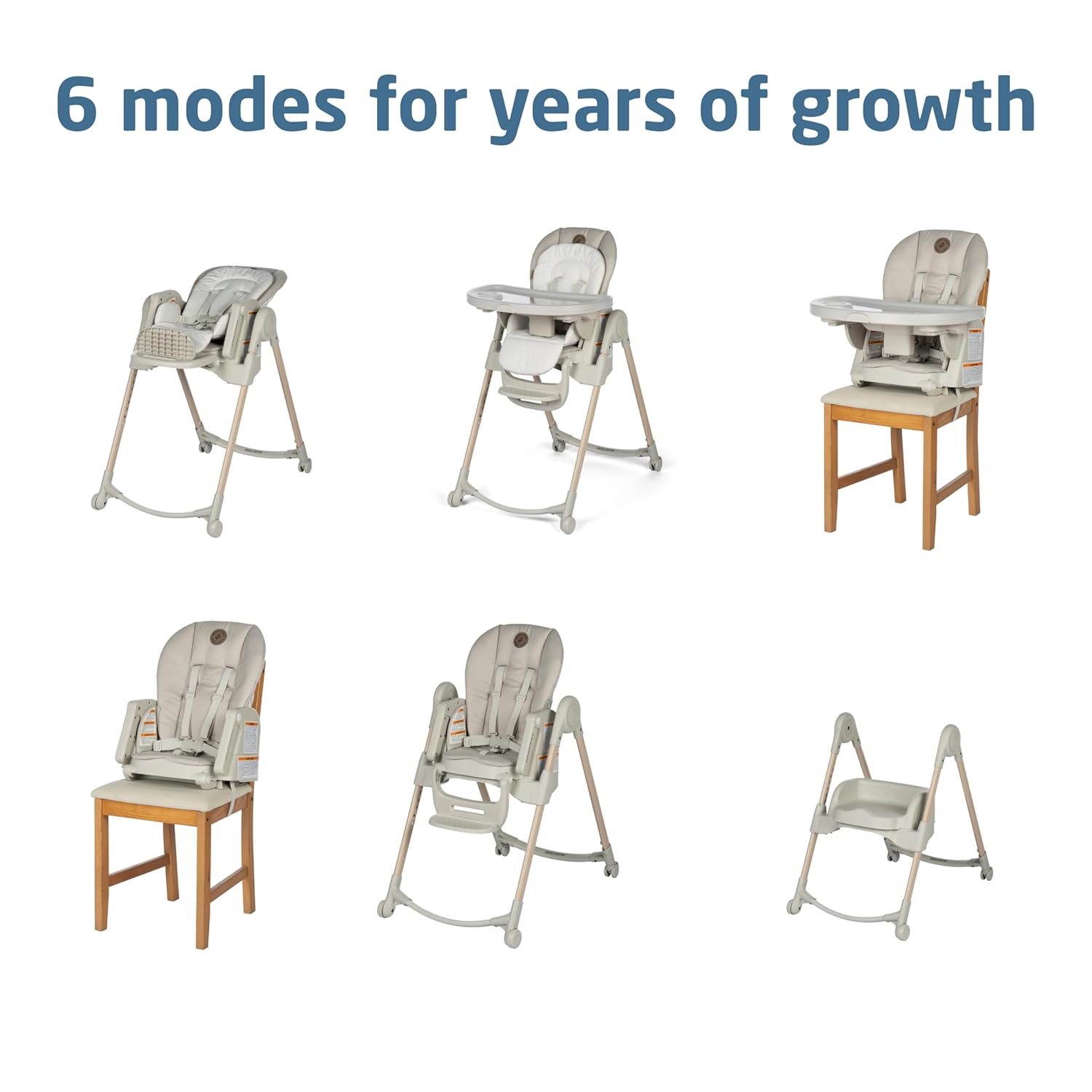 Maxi-Cosi Minla 6-in-1 High Chair, Foldable, Classic Oat