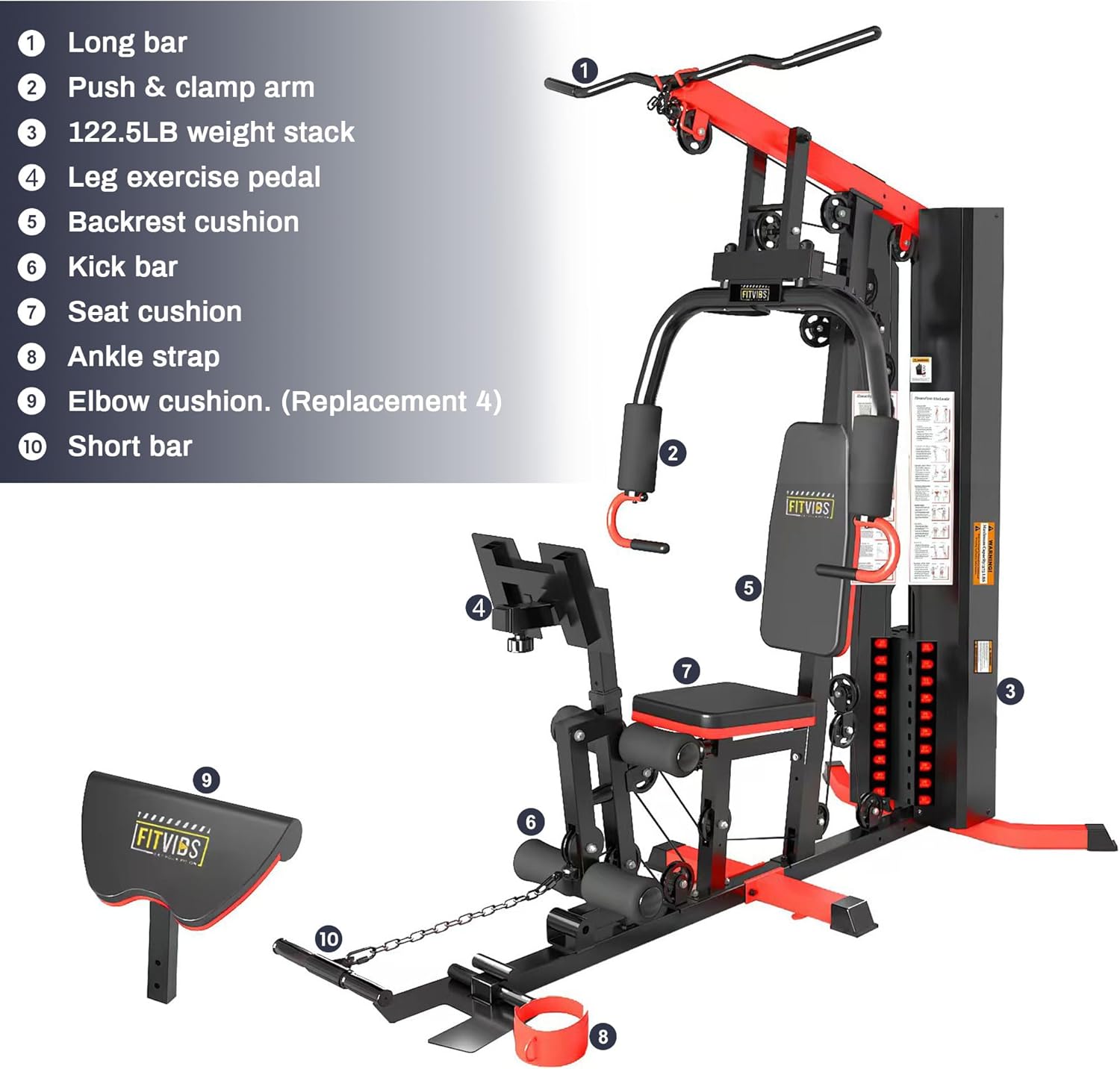 Multifunctional Home Gym with Leg Press & Pulley System
