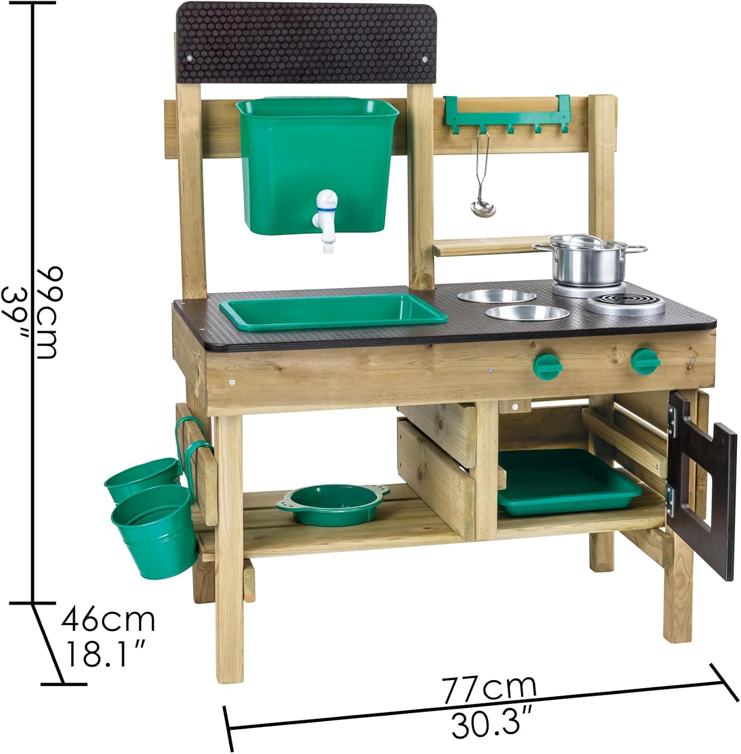Hape Outdoor Mud Kitchen Wooden Toy Playset with Accessories