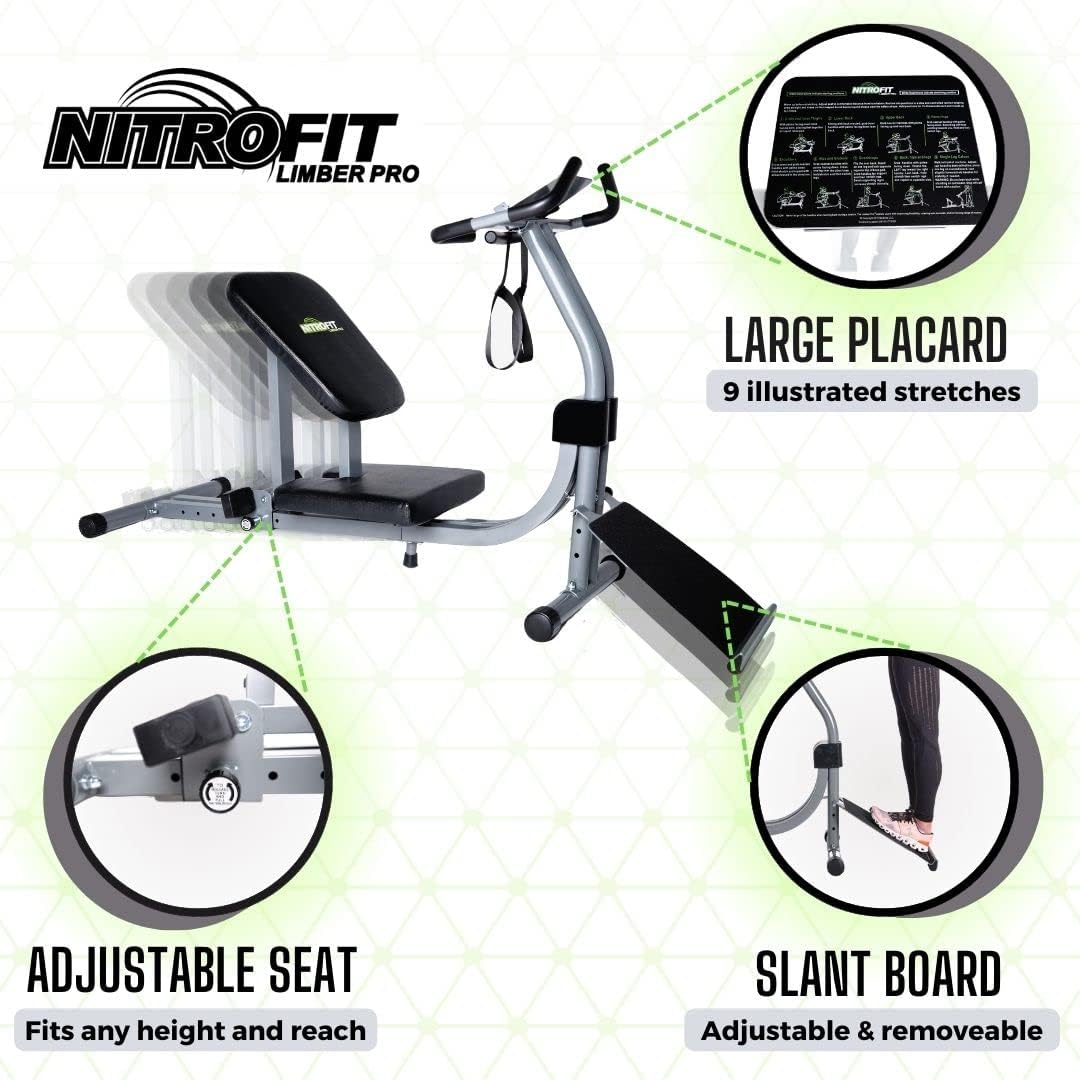 Limber Pro Stretch Machine, Lumbar & Leg Rehab, Adjustable Seat