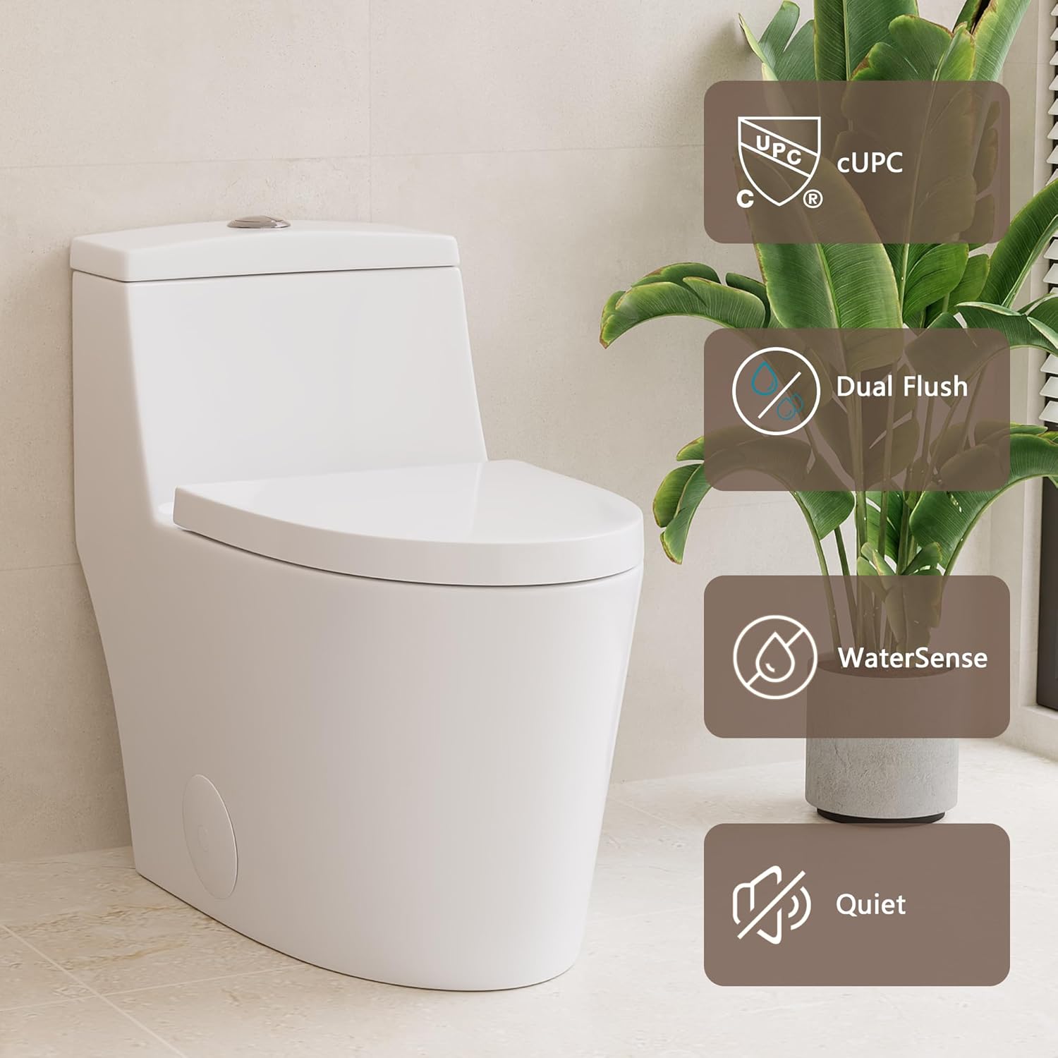 Deer Valley One Piece Toilet, Dual Flush, ADA Height, White