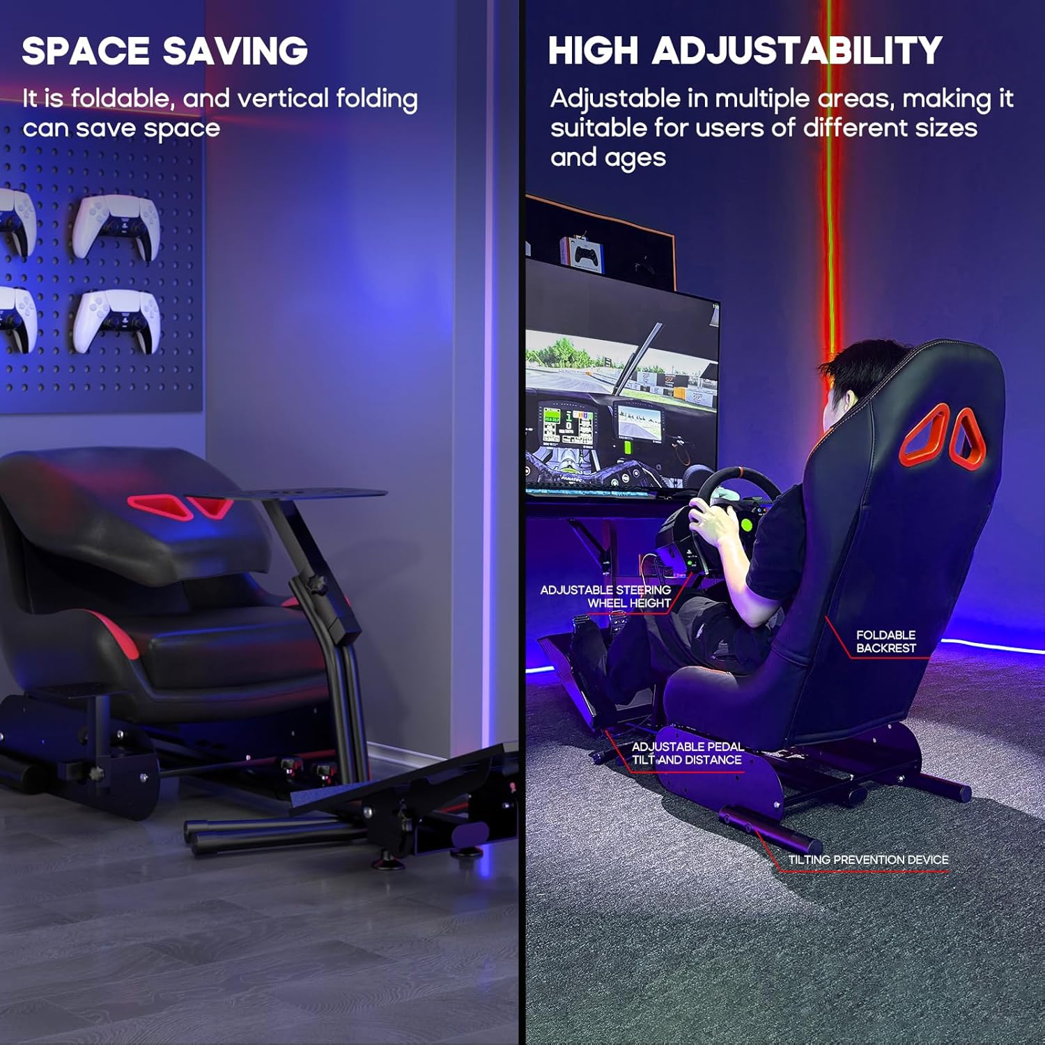 DIWANGUS Racing Simulator Cockpit with Seat, Steering Wheel Stand