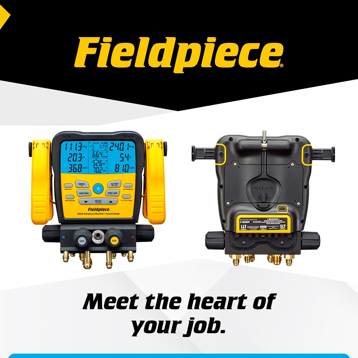 Fieldpiece SM482V Wireless 4-Port SMAN Manifold with Vacuum Gauge