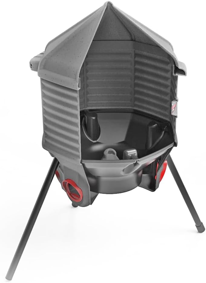 80lb Poultry Feeder, Adjustable Height, UV Stable, Weather Resistant, 8 Ports, Made in USA