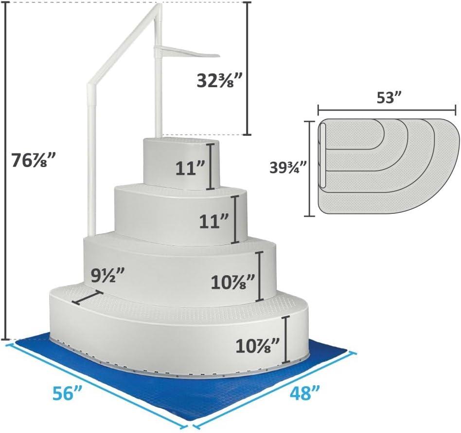 Aqua Select Resin Pool Steps for Above Ground Pools, 350lb Capacity