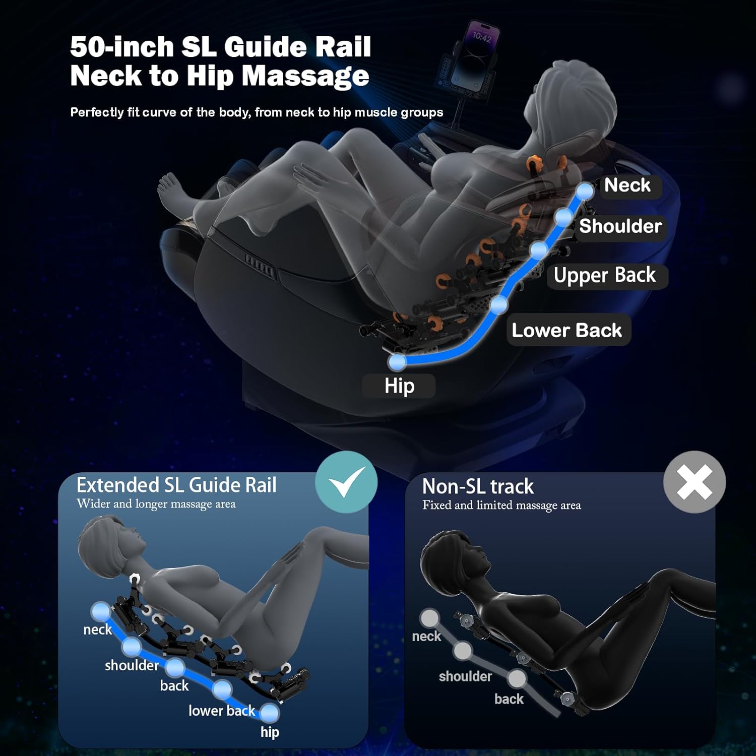 2025 Full Body Massage Chair, SL-Track, AI Control, Heat, Calfrest Extension