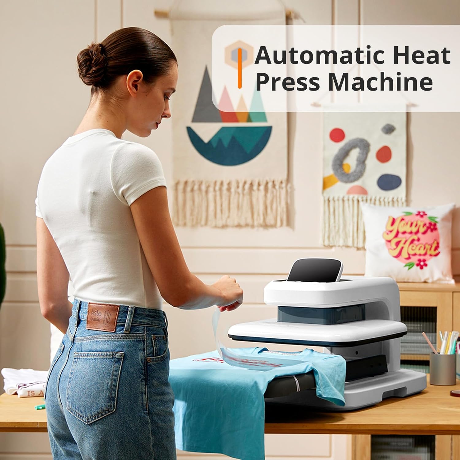 HTVRONT Auto Heat Press 2, 15x15, Adjustable Pressure, Fast Heating