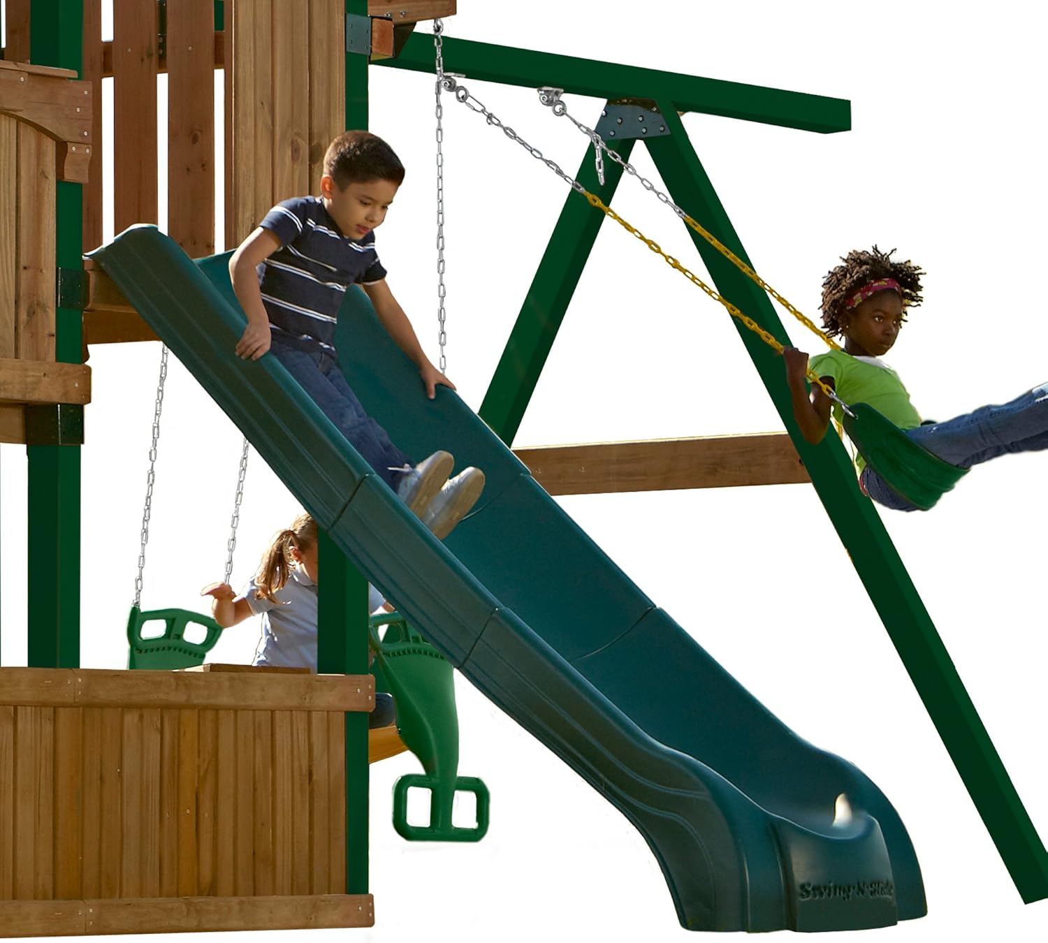 Swing-N-Slide NE 4699-T Super Summit Slide, 3-Piece, Green