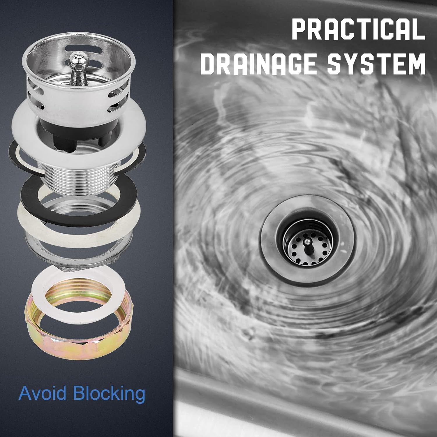 Profeeshaw NSF 3-Compartment Stainless Steel Sink, 10