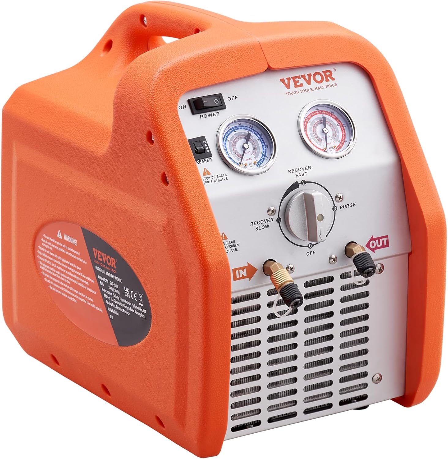 VEVOR 3/4 HP Refrigerant Recovery Machine, HVAC, 120V