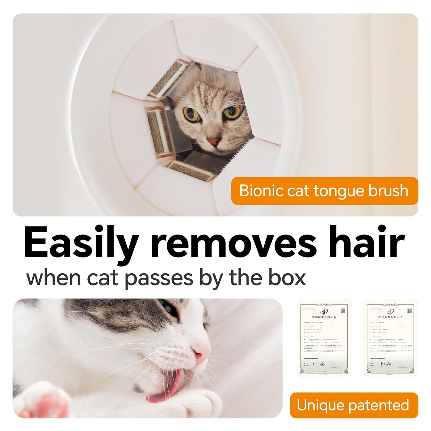 AutoComb 360° Cat Self Groomer with Smart Feeder, White