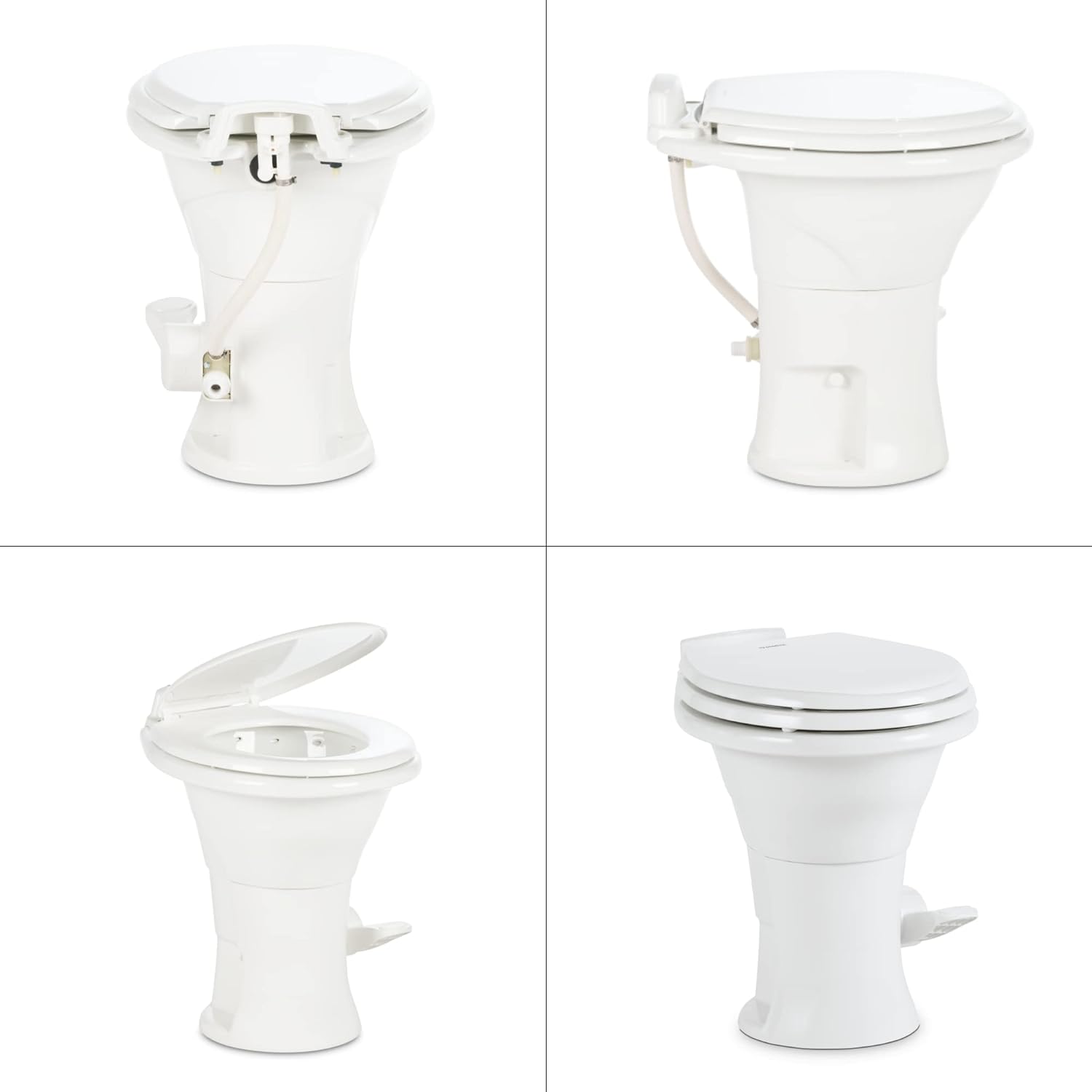 Dometic 310 RV Toilet, Oblong, PowerFlush, White