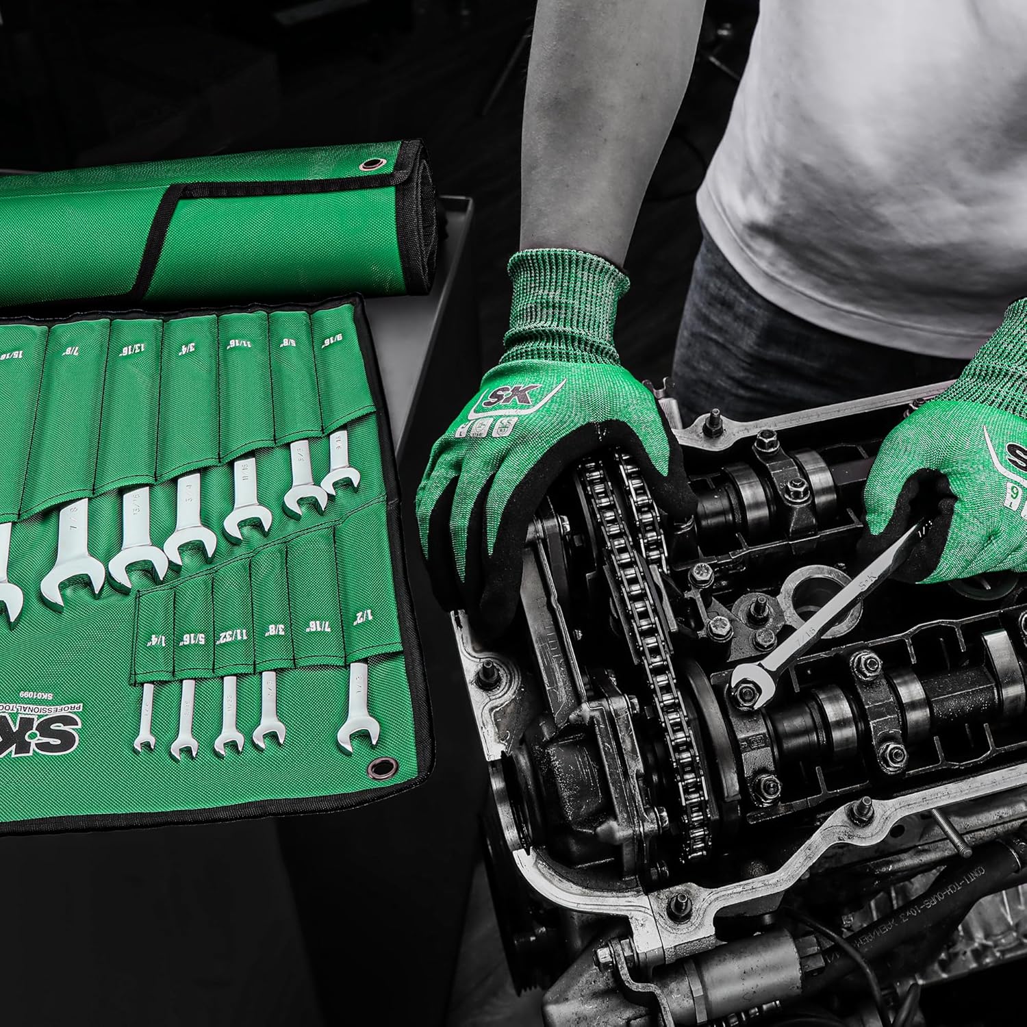 SK 42-Piece Wrench Set, SAE & Metric, SuperKrome Finish