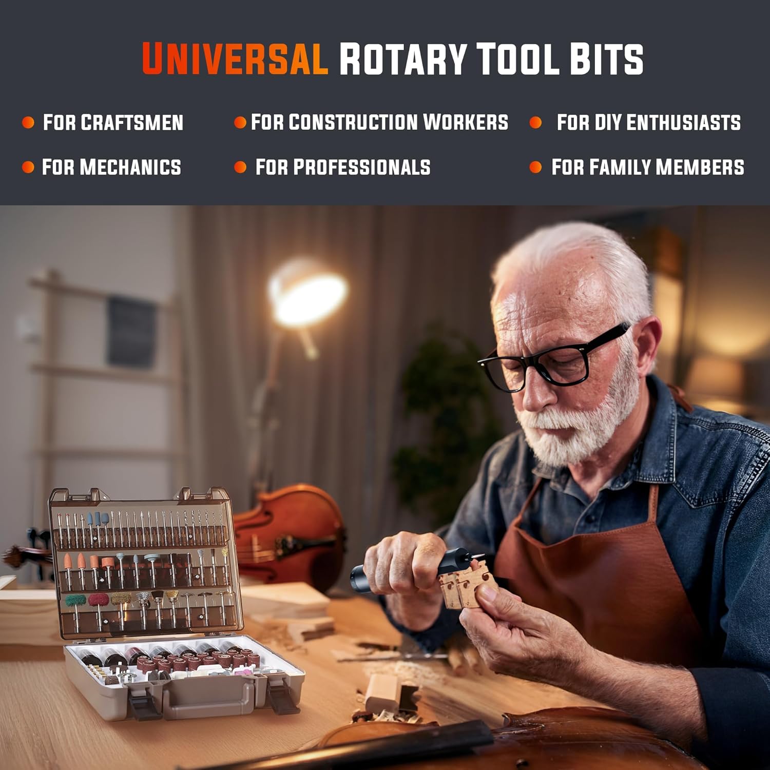 Katerk 420PCS Rotary Tool Accessories Kit, Fits Dremel, 1/8