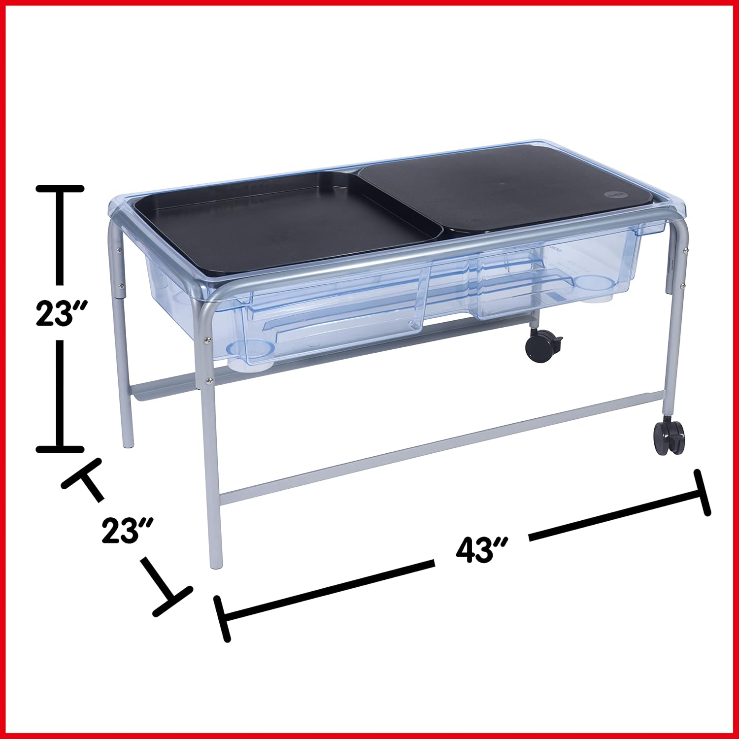 edxeducation Sand & Water Sensory Table with Steel Frame & Trays