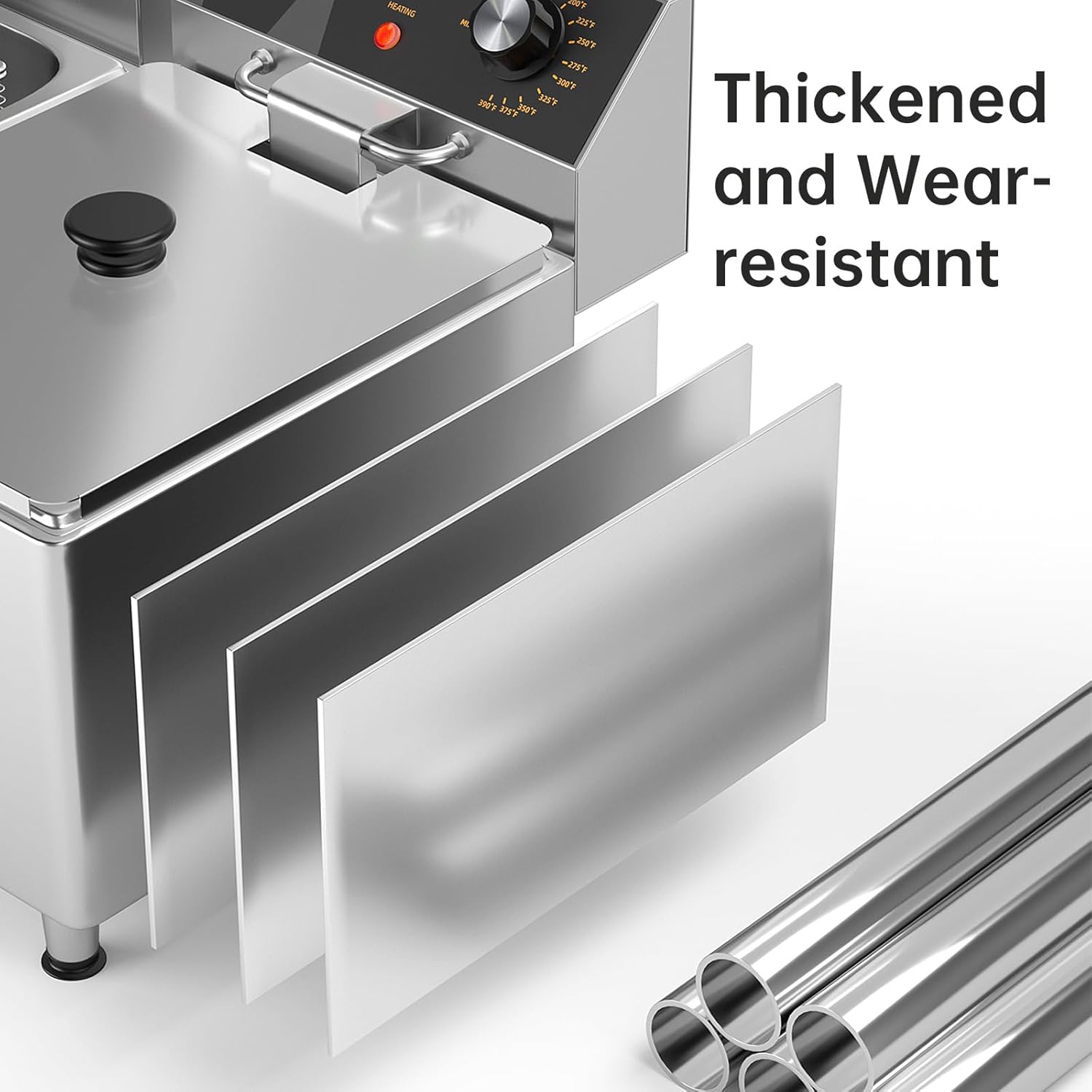 Commercial Electric Deep Fryer 3500W, 25.4Qt, Double Basket