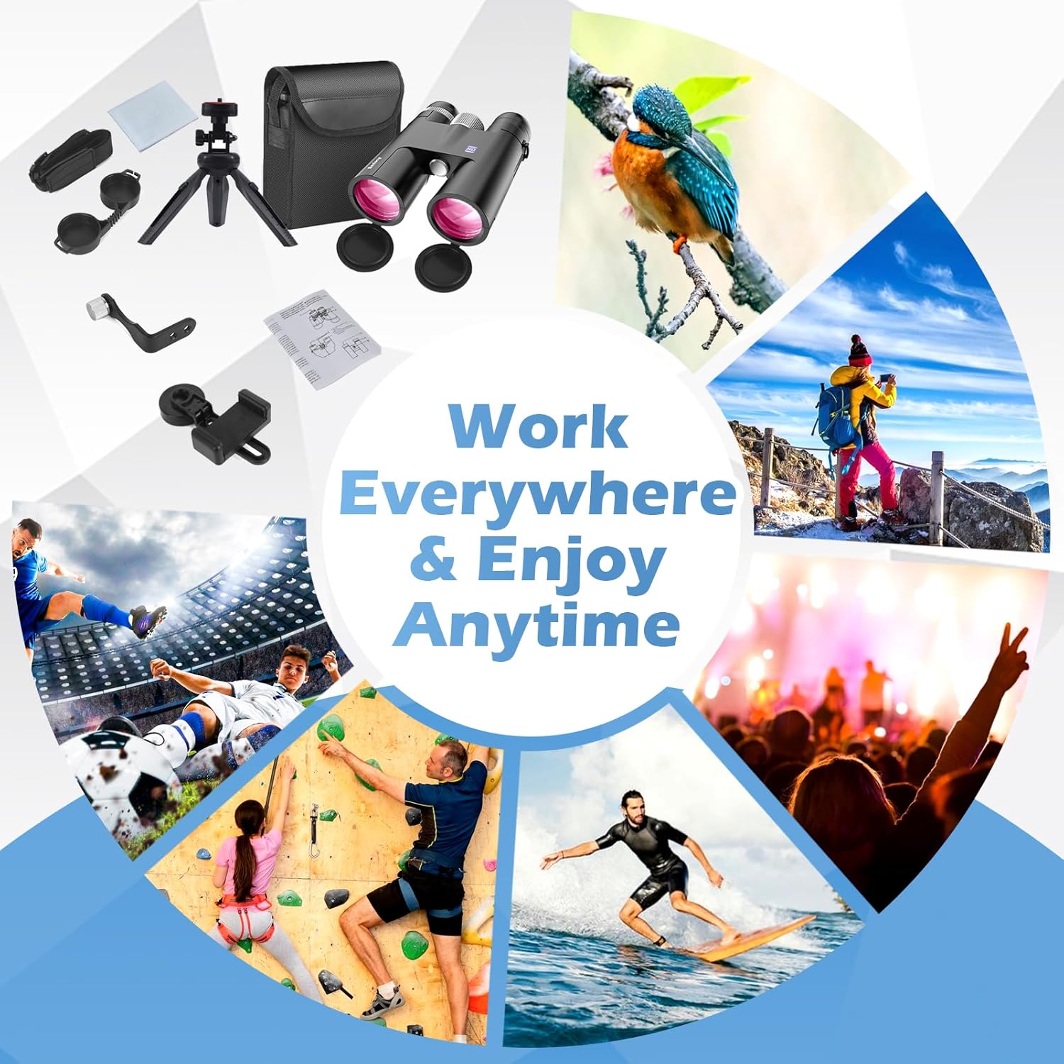 HD Binoculars for Adults with Phone Adapter