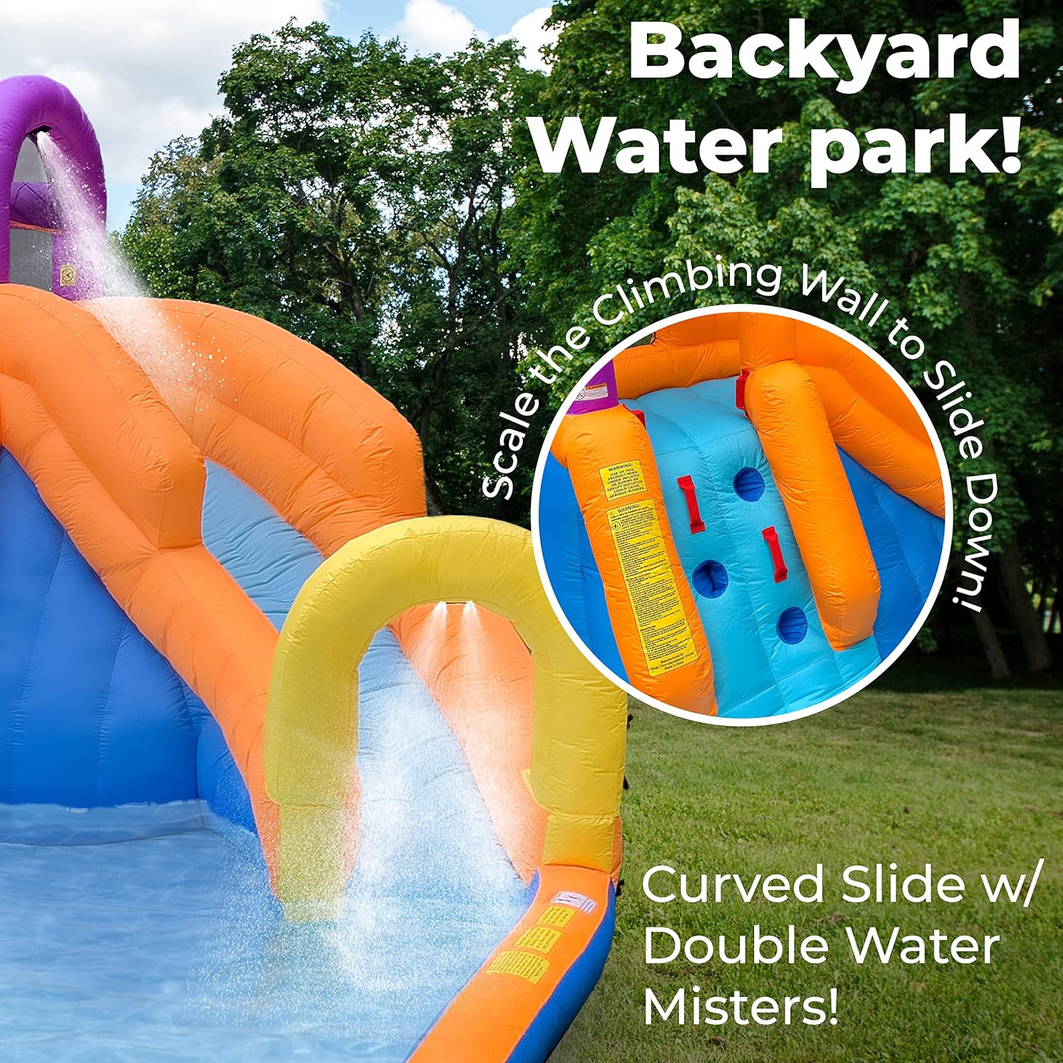 Mega Tornado Twist Inflatable Water Slide with Pool & Blower