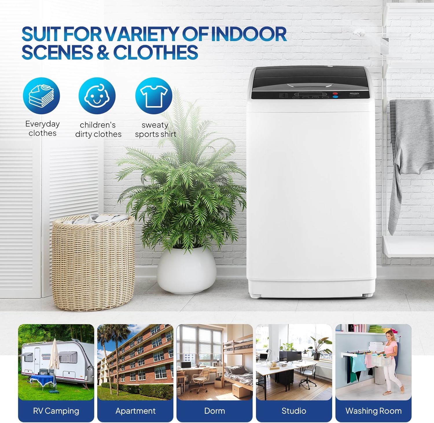 ROVSUN 25lbs Portable Washer & Spin Dryer Combo, 110V