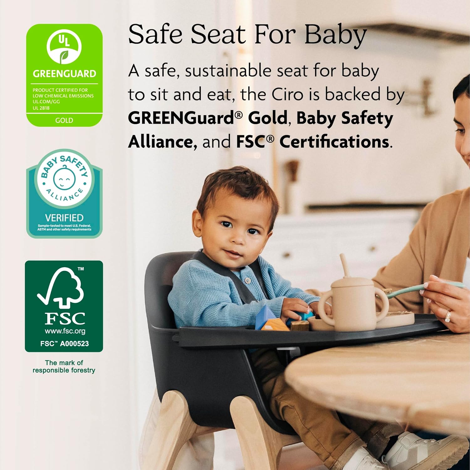 UPPAbaby Ciro High Chair, Rotating Footrest, Emrick Green