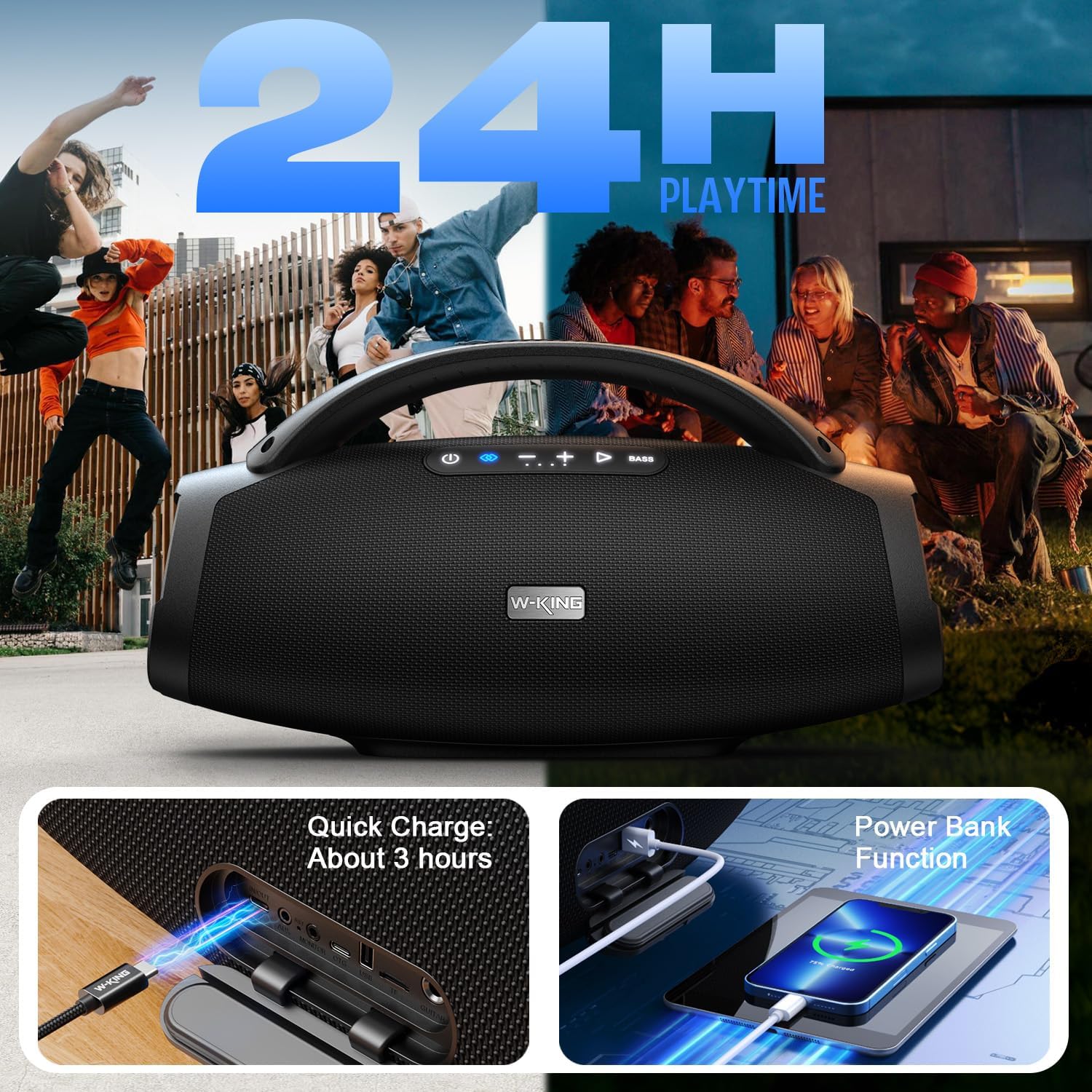 W-KING X20 Bluetooth Party Speaker, 330W, IPX7, 7.5