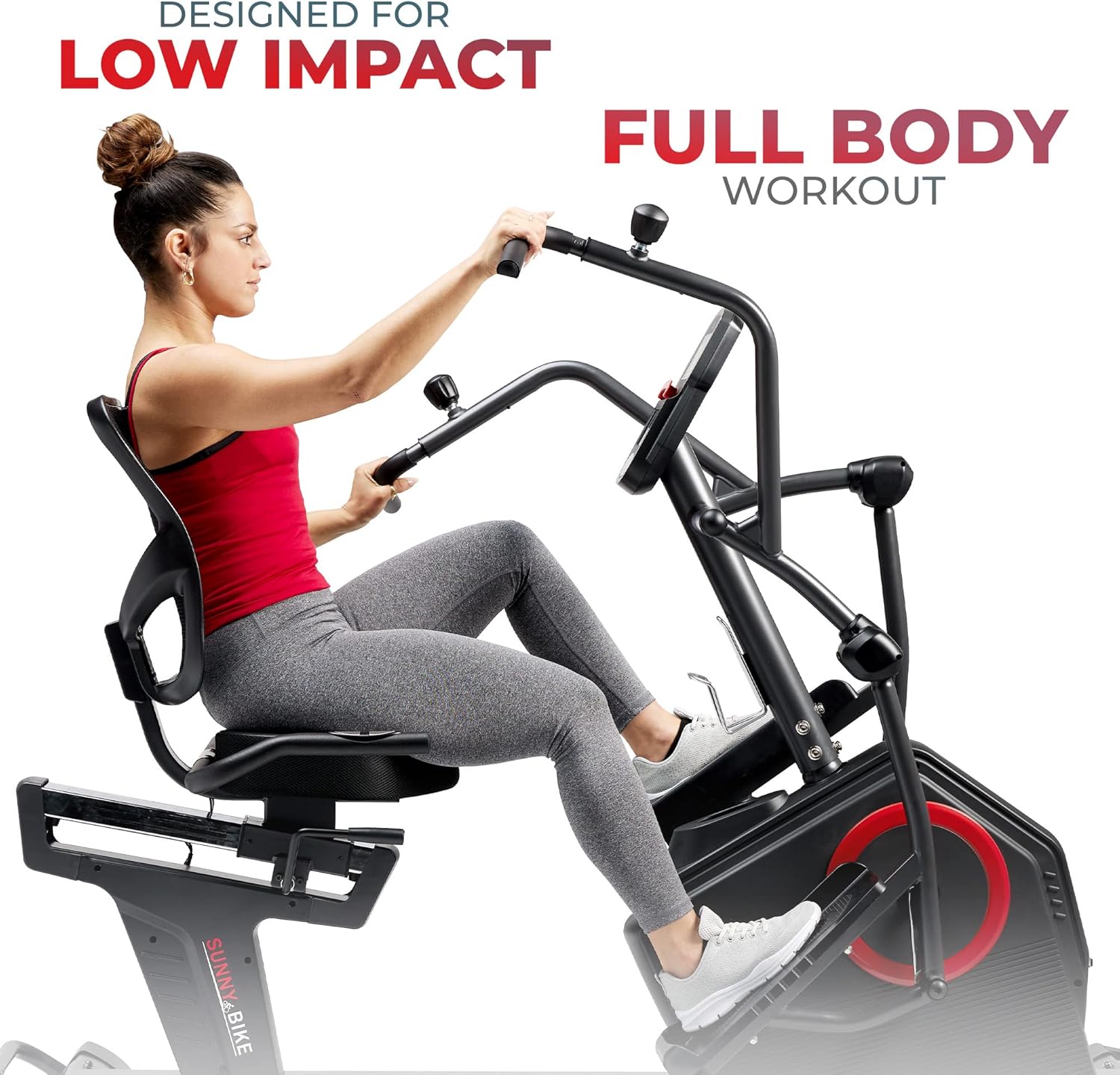 Sunny Elite Recumbent Cross Trainer, Arm/Leg Workout, Bluetooth App