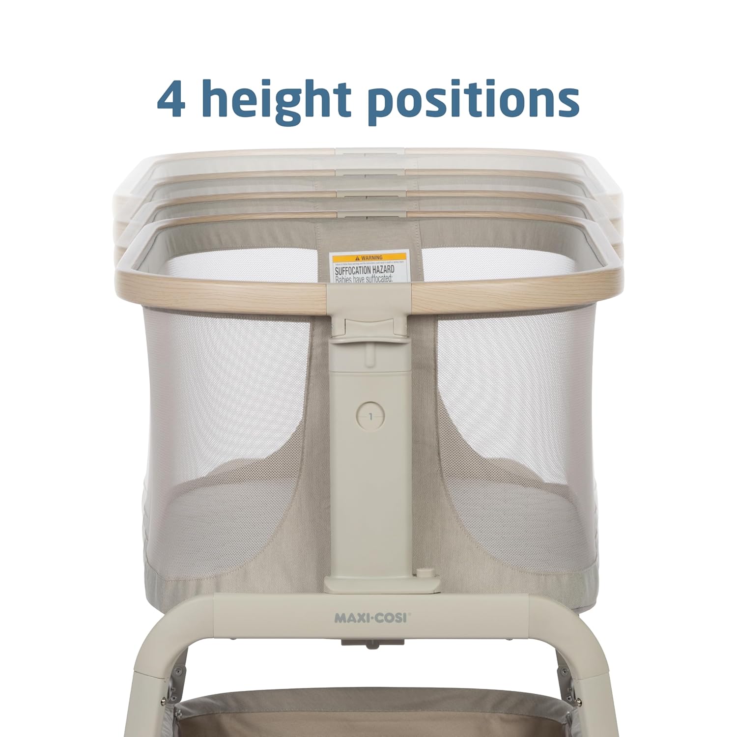 Maxi-Cosi Iora Bedside Sleeper Bassinet, Adjustable Height, Classic Oat