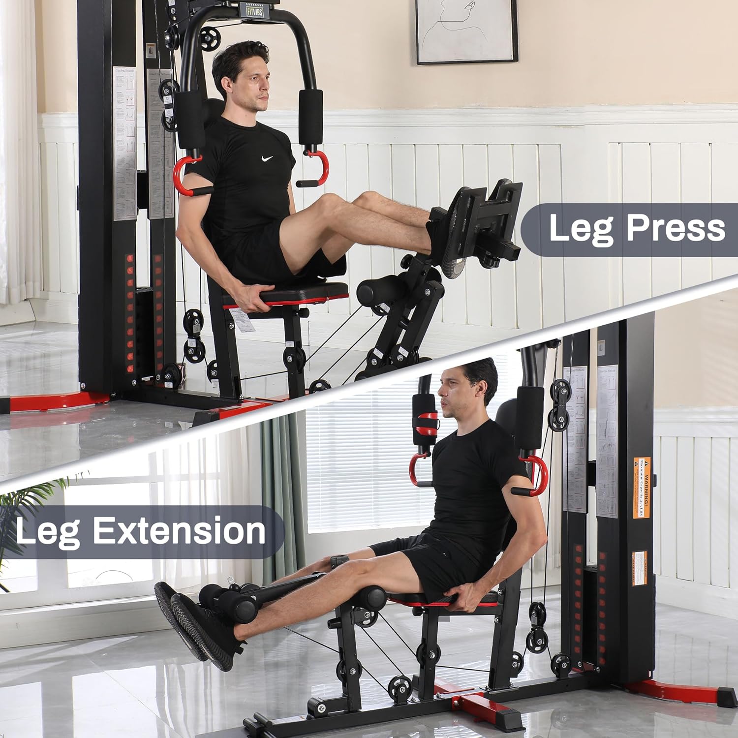 Multifunctional Home Gym with Leg Press & Pulley System