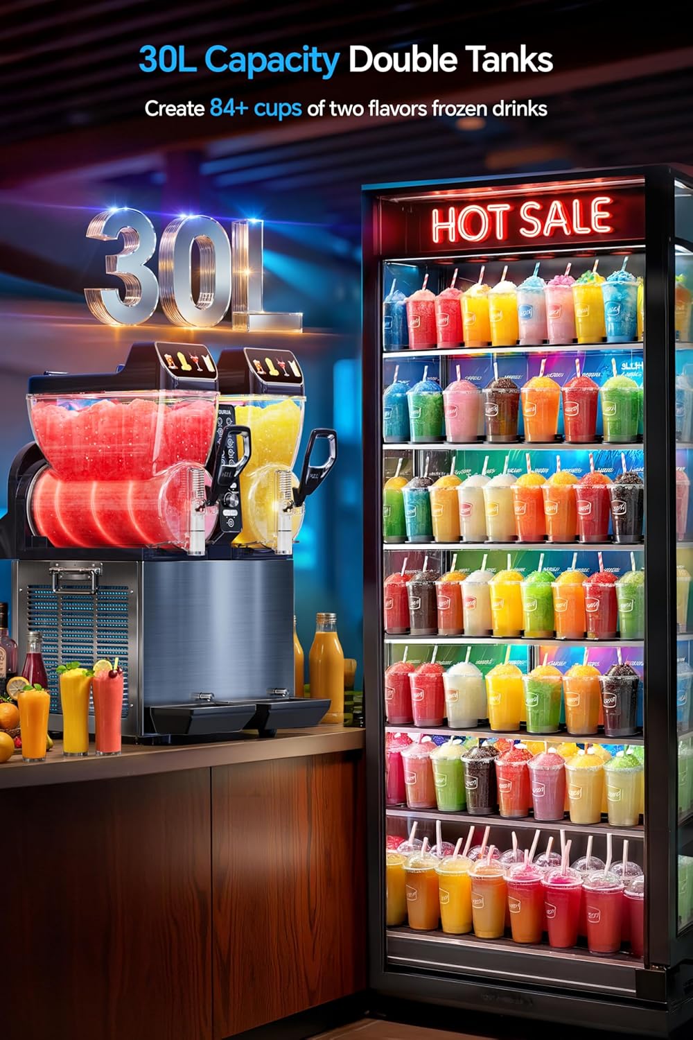 Commercial Slushie Machine, 30L, Frozen Drink Maker