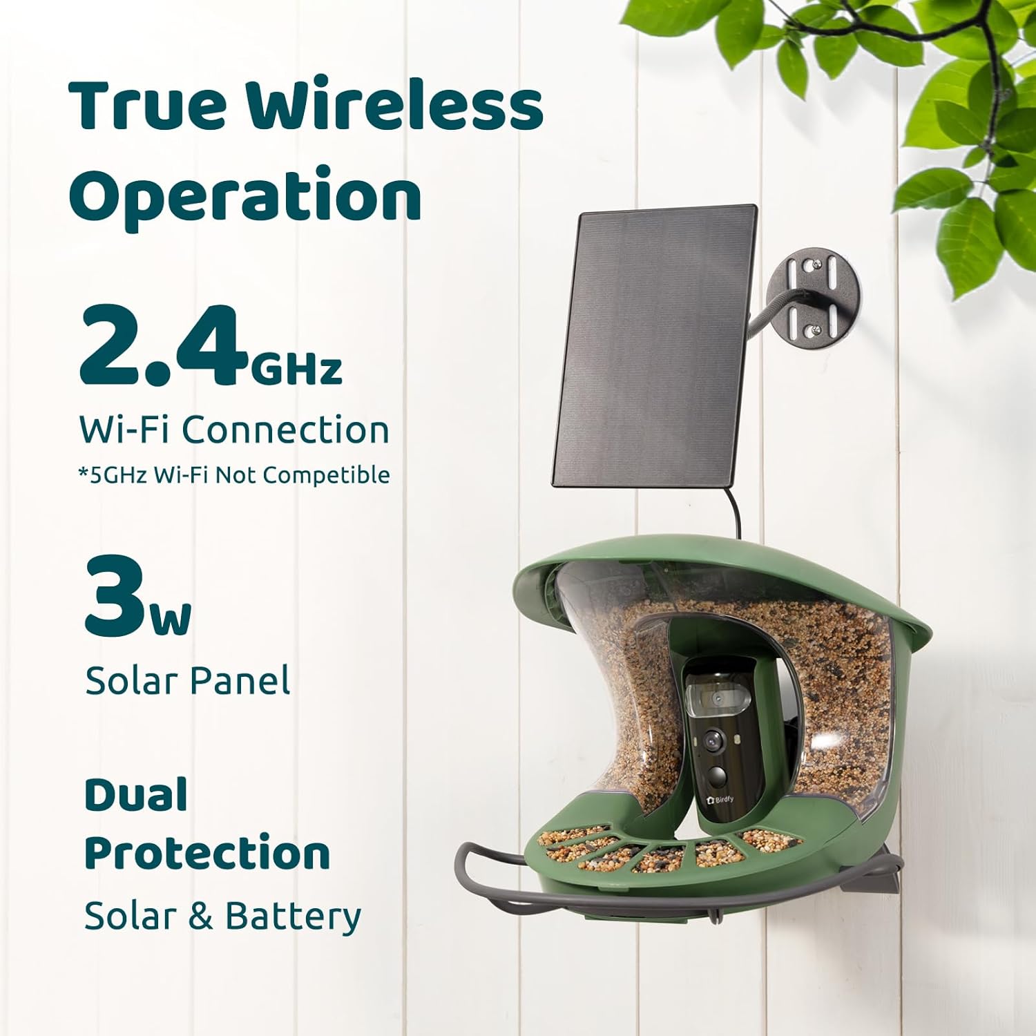 Birdfy 2 Smart Bird Feeder with Camera, Dual Lens, Solar Powered, AI Bird ID