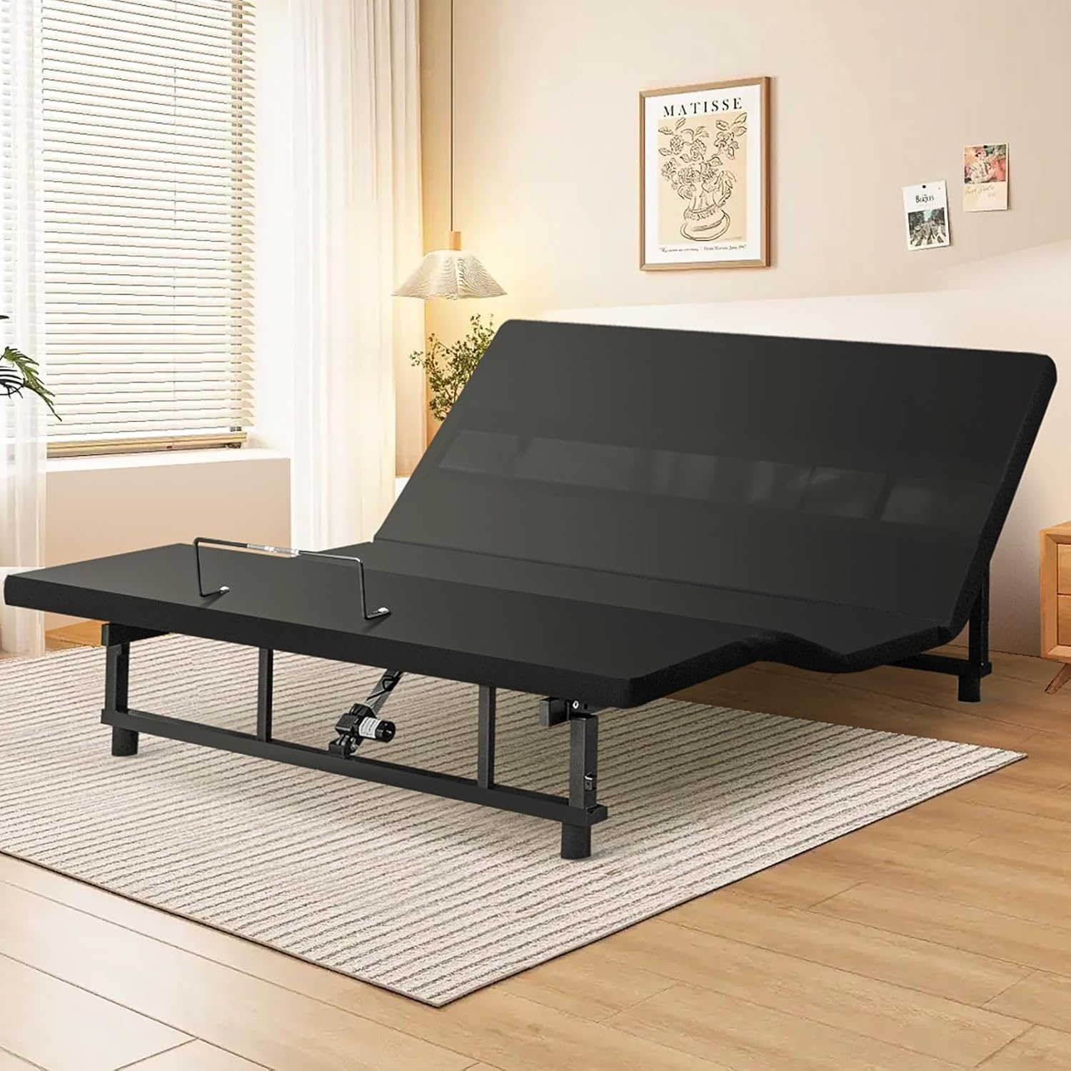 King Size Adjustable Bed Frame with Remote, Head/Foot Incline