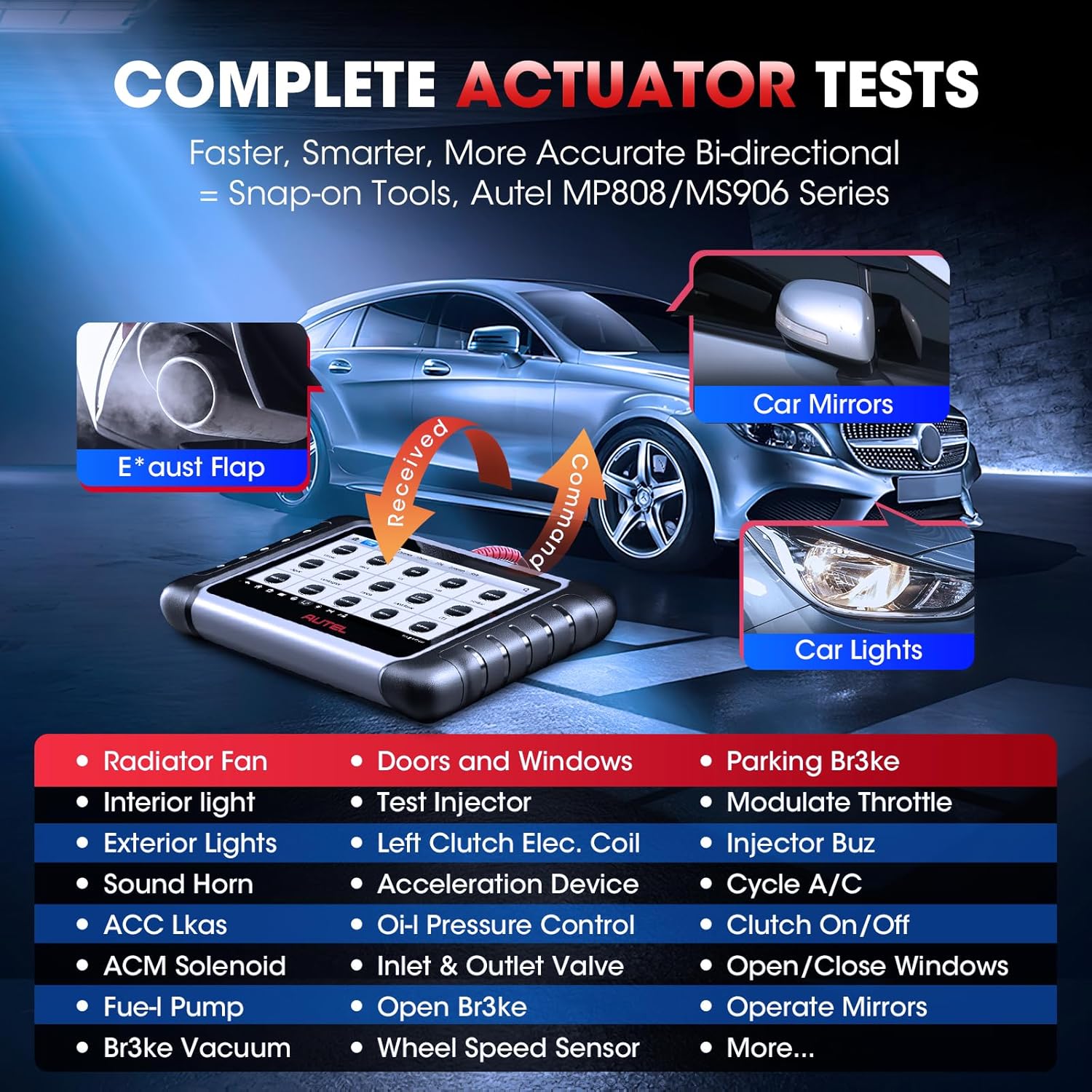 Autel MaxiCOM MK808S Scanner, Bidirectional, All-System Diagnostic