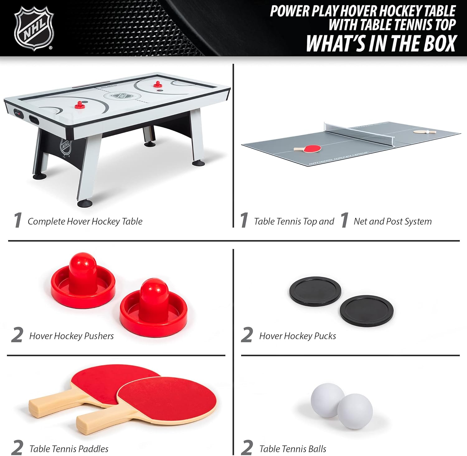 EastPoint 2-in-1 Air Hockey & Table Tennis Game Table, Multi-Game
