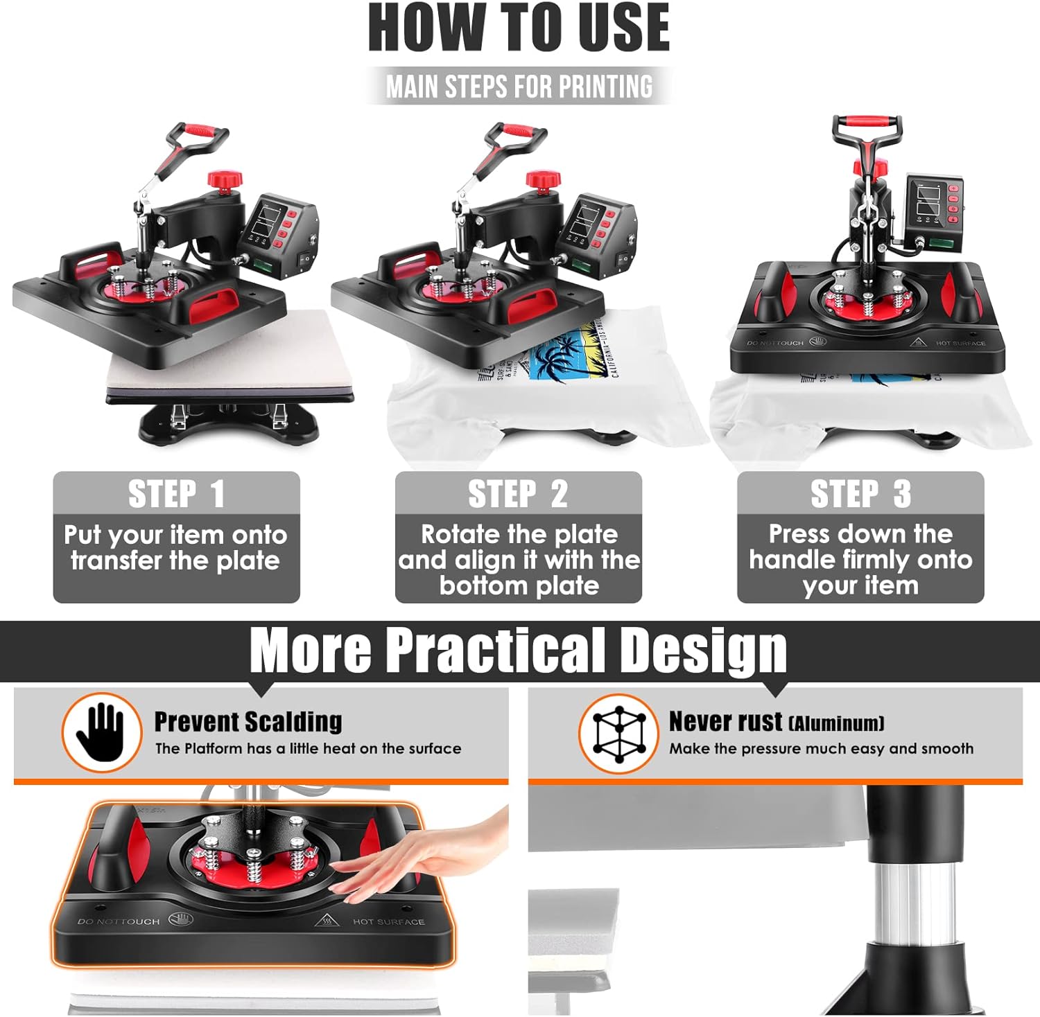 AKEYDIY 8-in-1 Heat Press Machine, 12