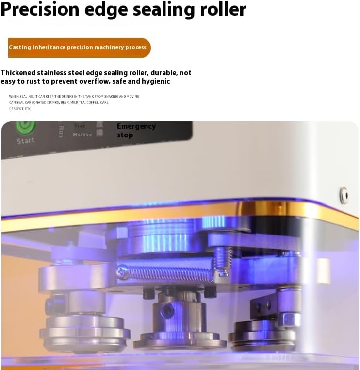 Commercial Soda Can Sealer, Height Adjustable, Automatic, White