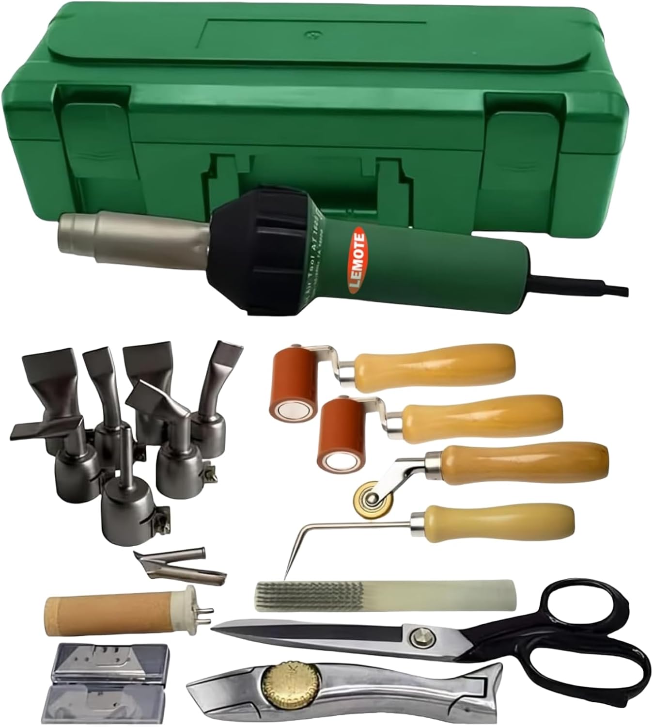 110V 1600W PVC Roofing Heat Gun Kit with Rollers & Nozzles