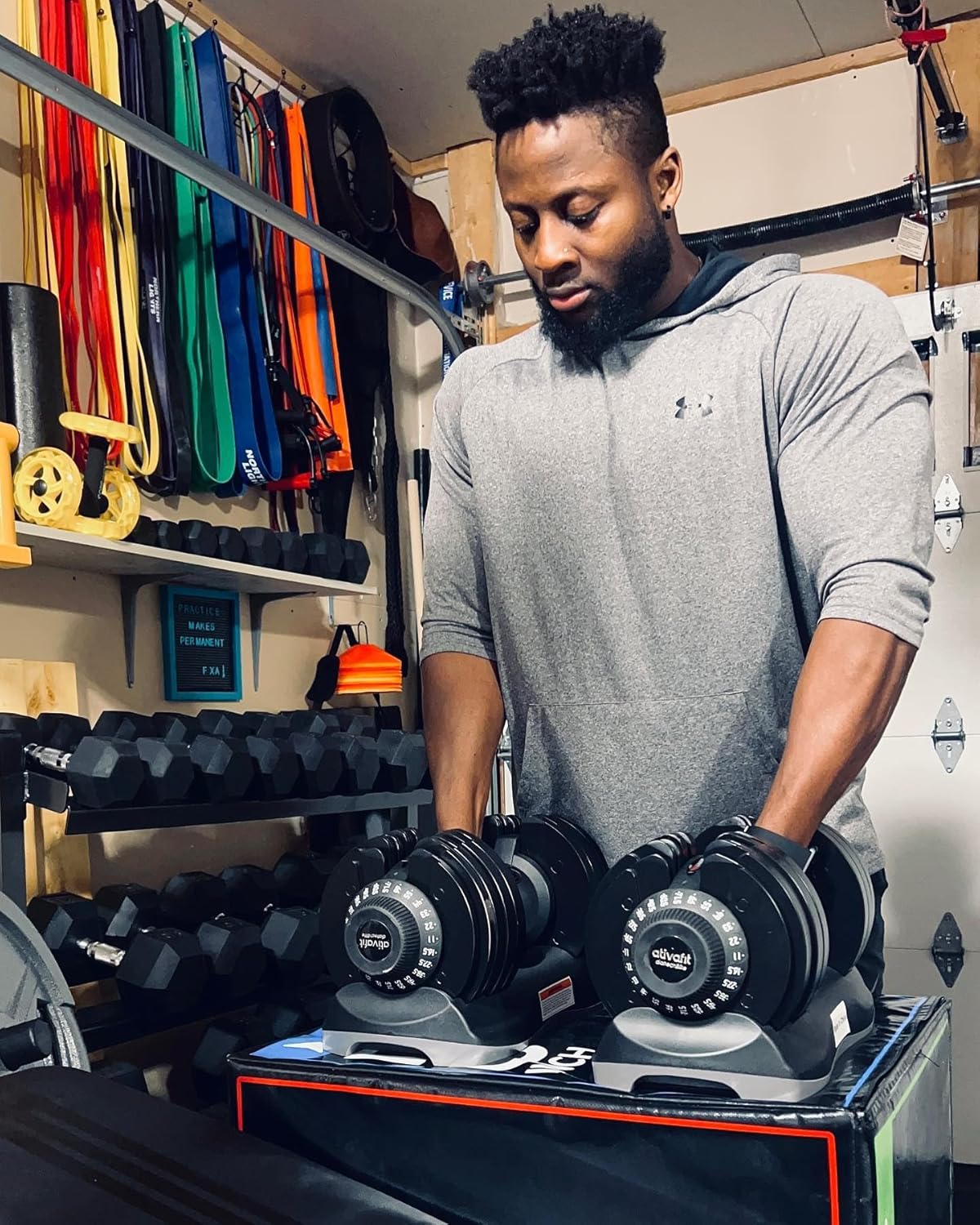 Ativafit Adjustable Dumbbell Set, 27.5–88lbs, Quick Dial, Space Saving