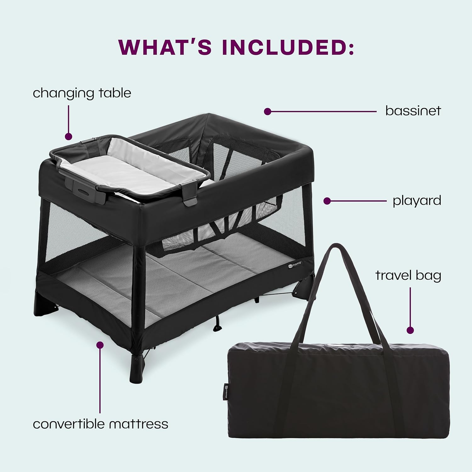 4moms Breeze Plus Portable Playard with Bassinet & Changing Station