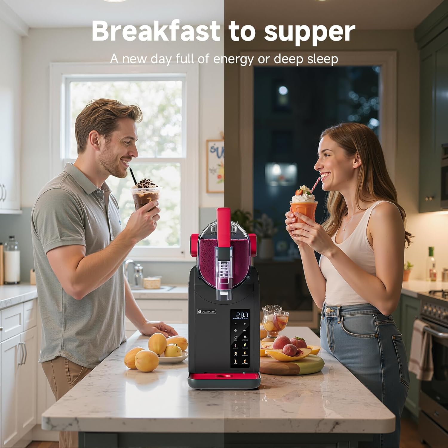 Home Slushie Machine with Cookbook, 6 Presets, Self-Cleaning