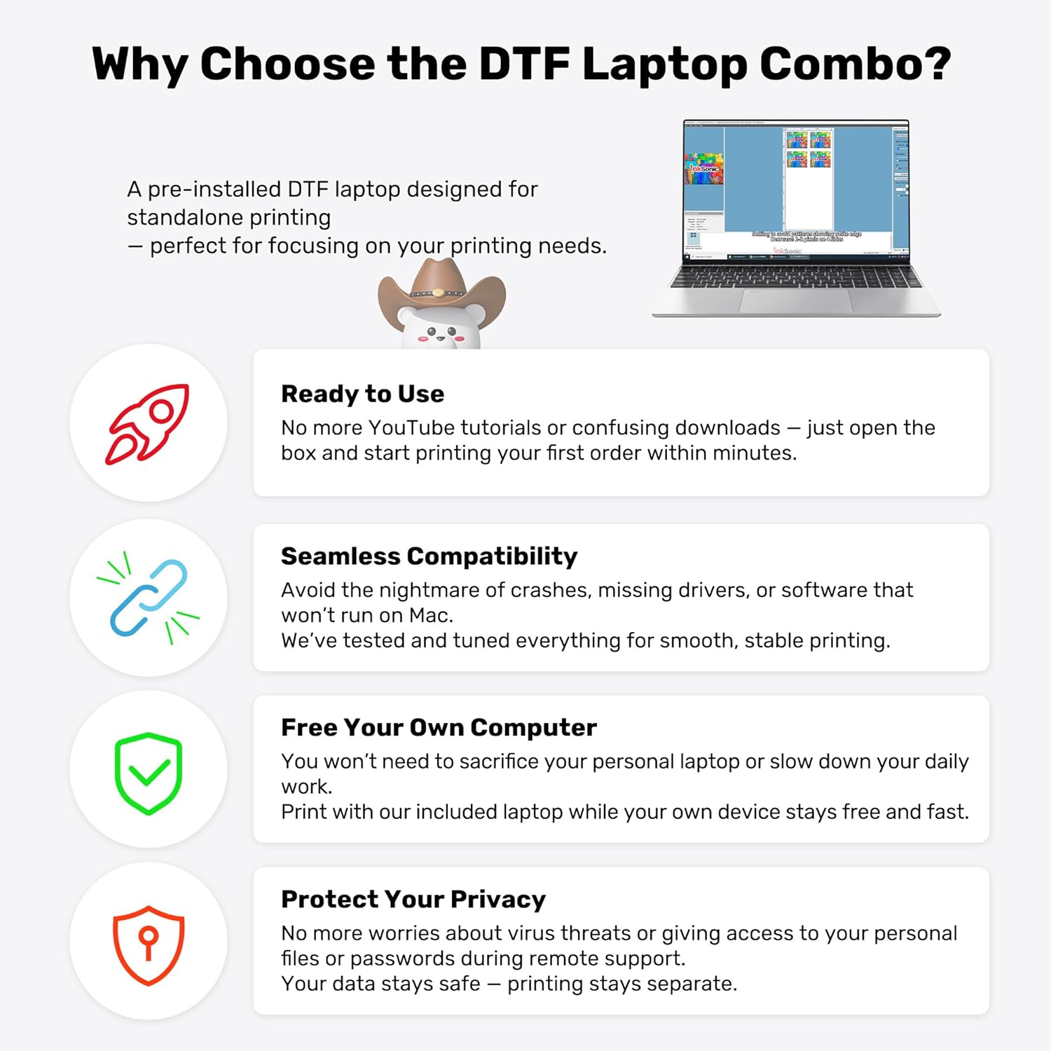 InkSonic R1390 A3 DTF Printer with Oven, T-Shirt Printing Bundle