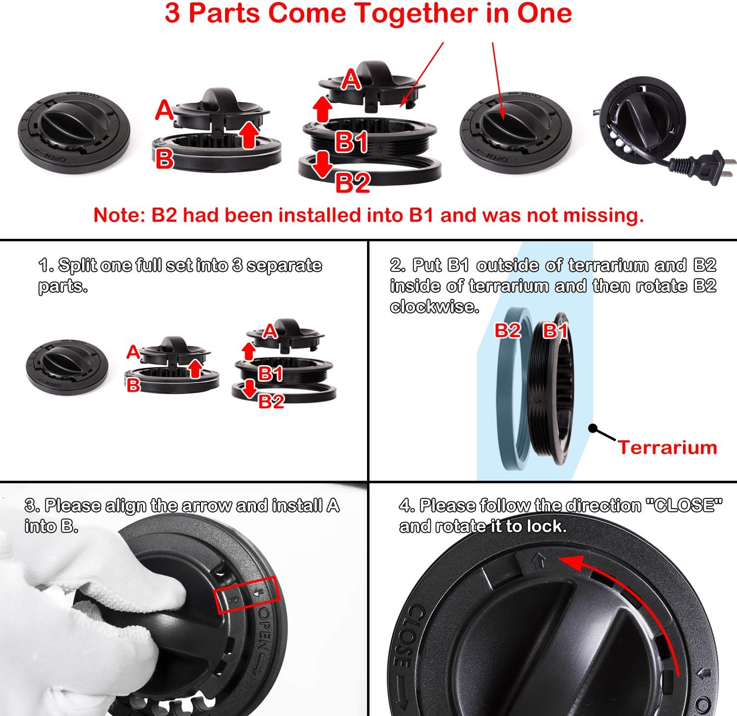 REPTI ZOO 67 Gallon Reptile Terrarium, Sliding Glass Doors, 48