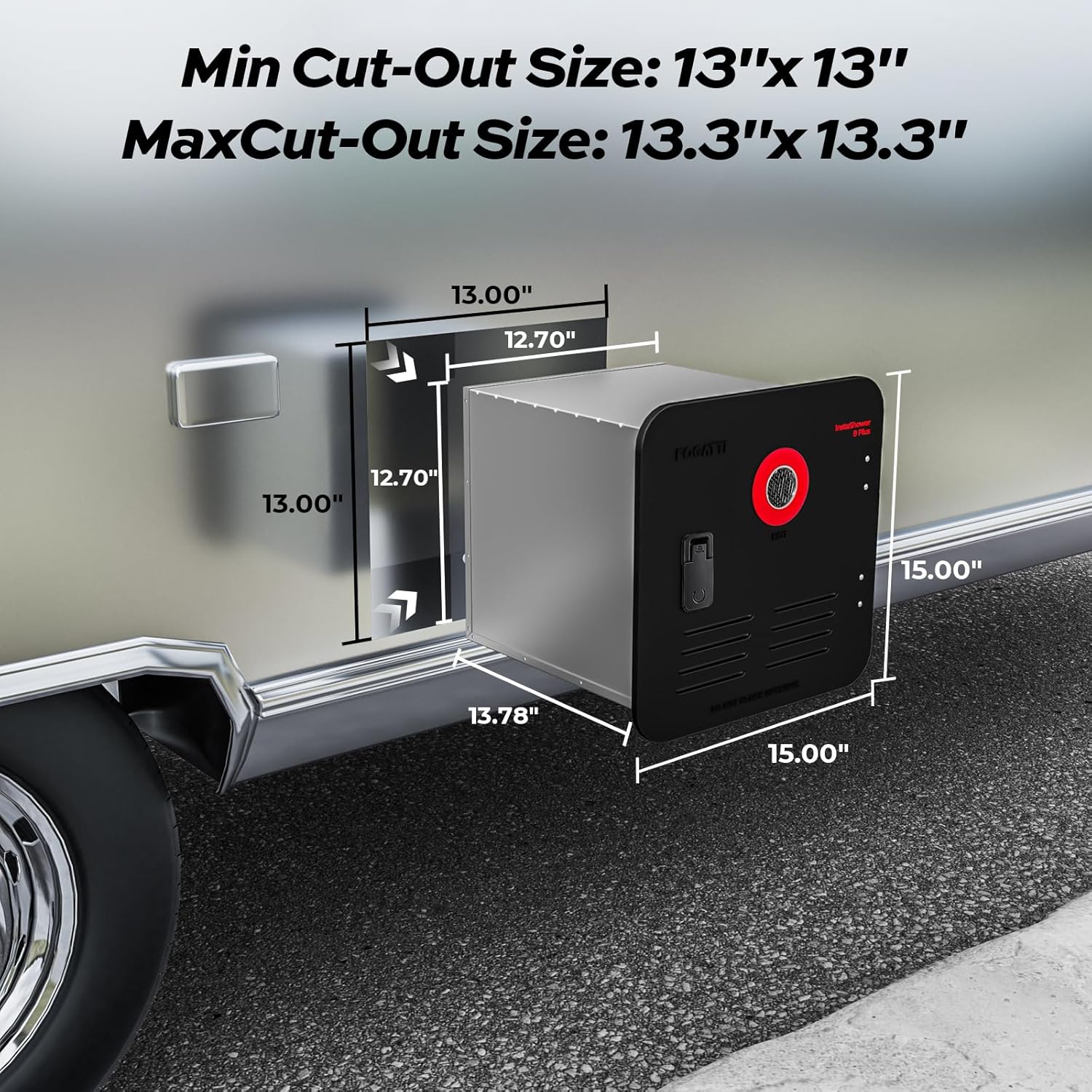 FOGATTI InstaShower 8 Plus RV Tankless Water Heater, Gen 2, 12V