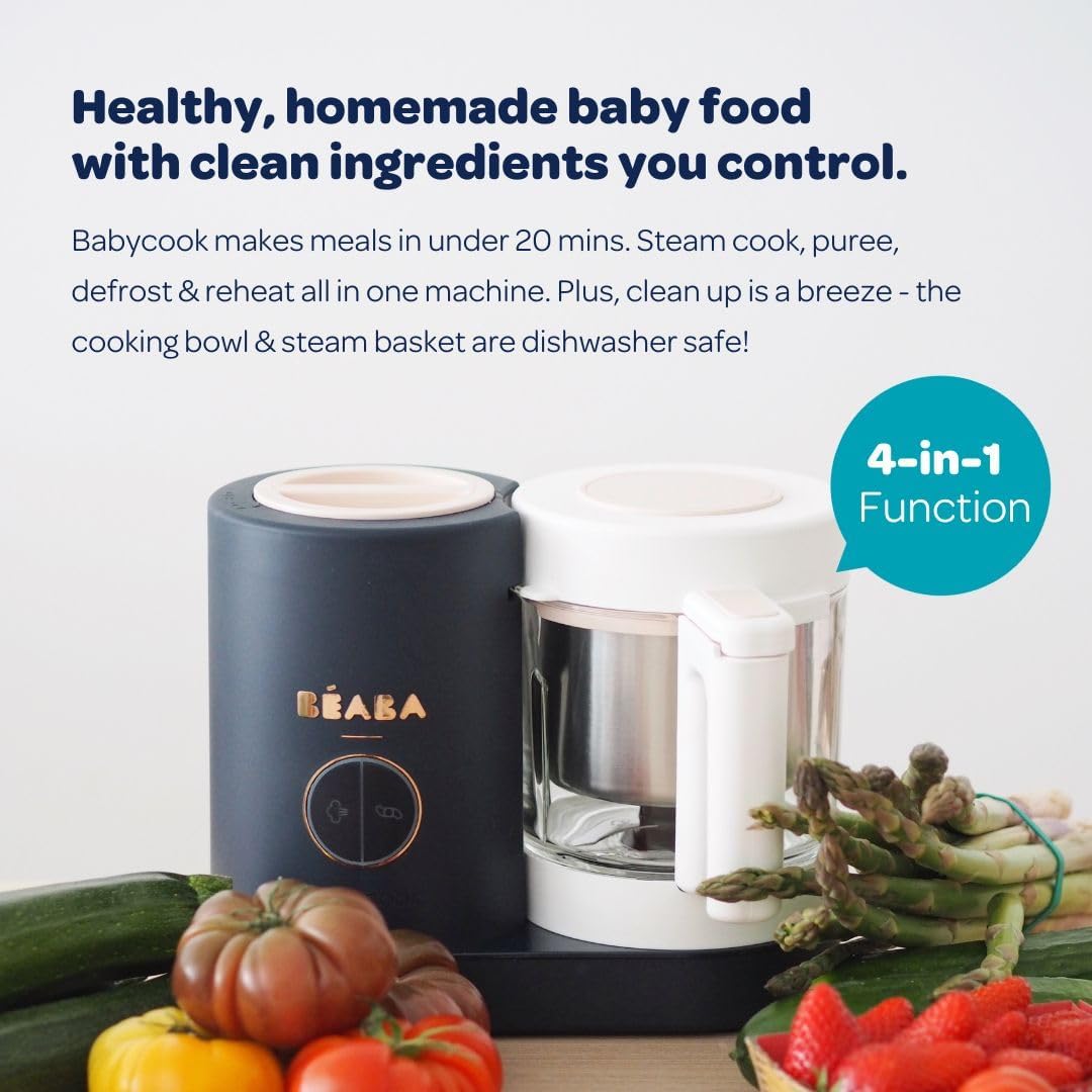 BEABA Babycook Neo Baby Food Maker, Glass & Steel, 34 Servings