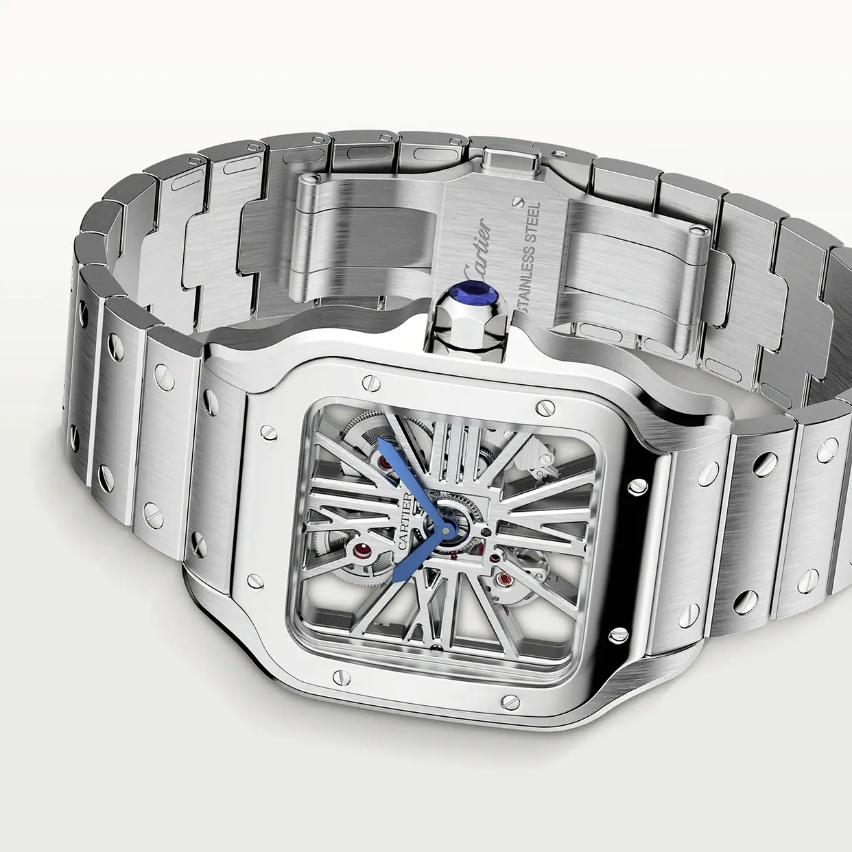 Cartier Santos Large Model Skeleton Watch WHSA0015 - United Luxury