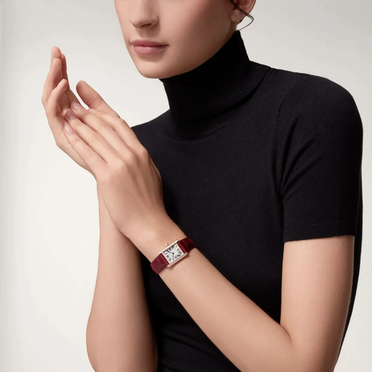 Tank Louis Cartier Watch Small Model Diamond Red WJTA0037 - United Luxury